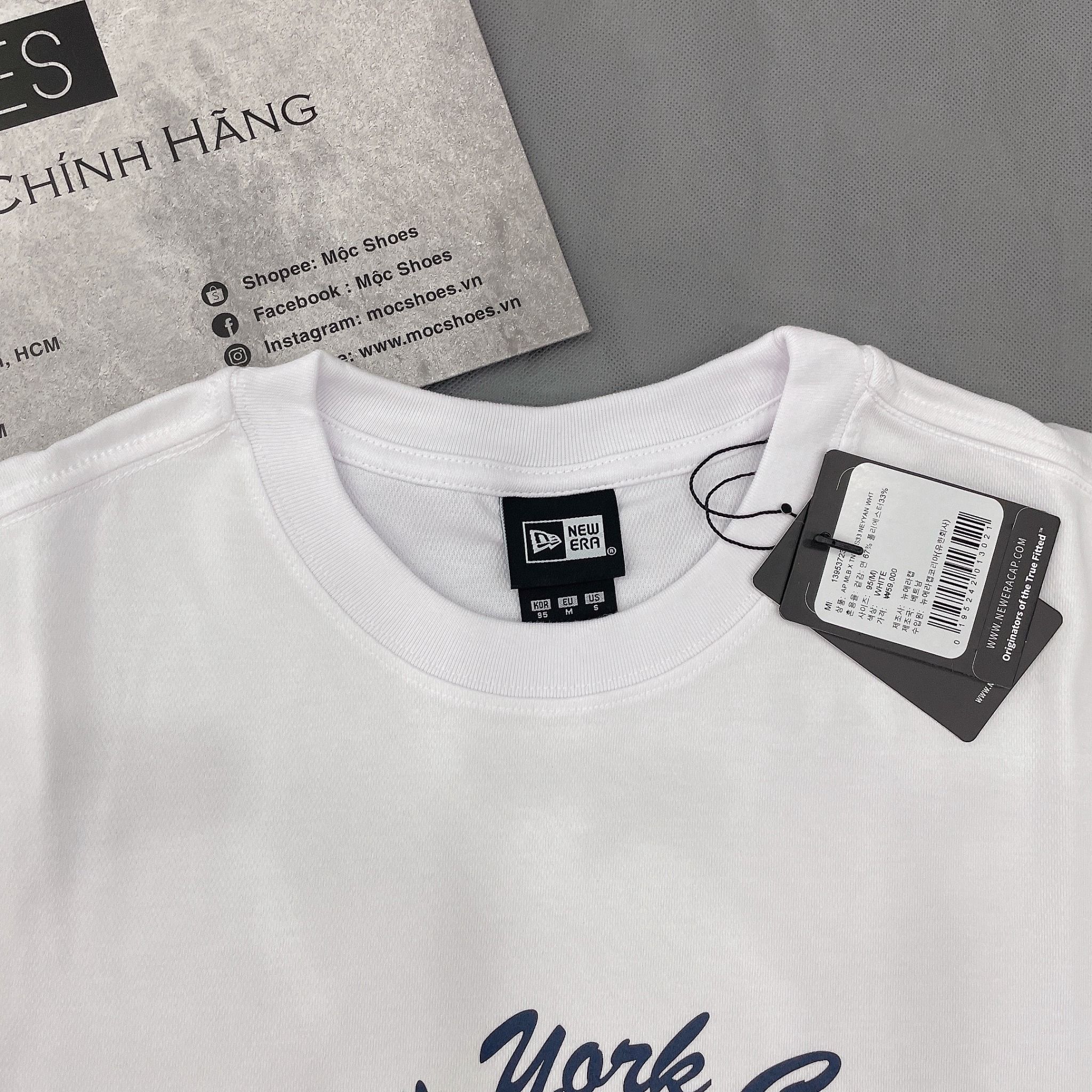 1328 - HÀNG CHÍNH HÃNG - ÁO THUN NEW ERA - NEW YORK CITY CỜ MỸ - TRẮNG - CODE: 13953723