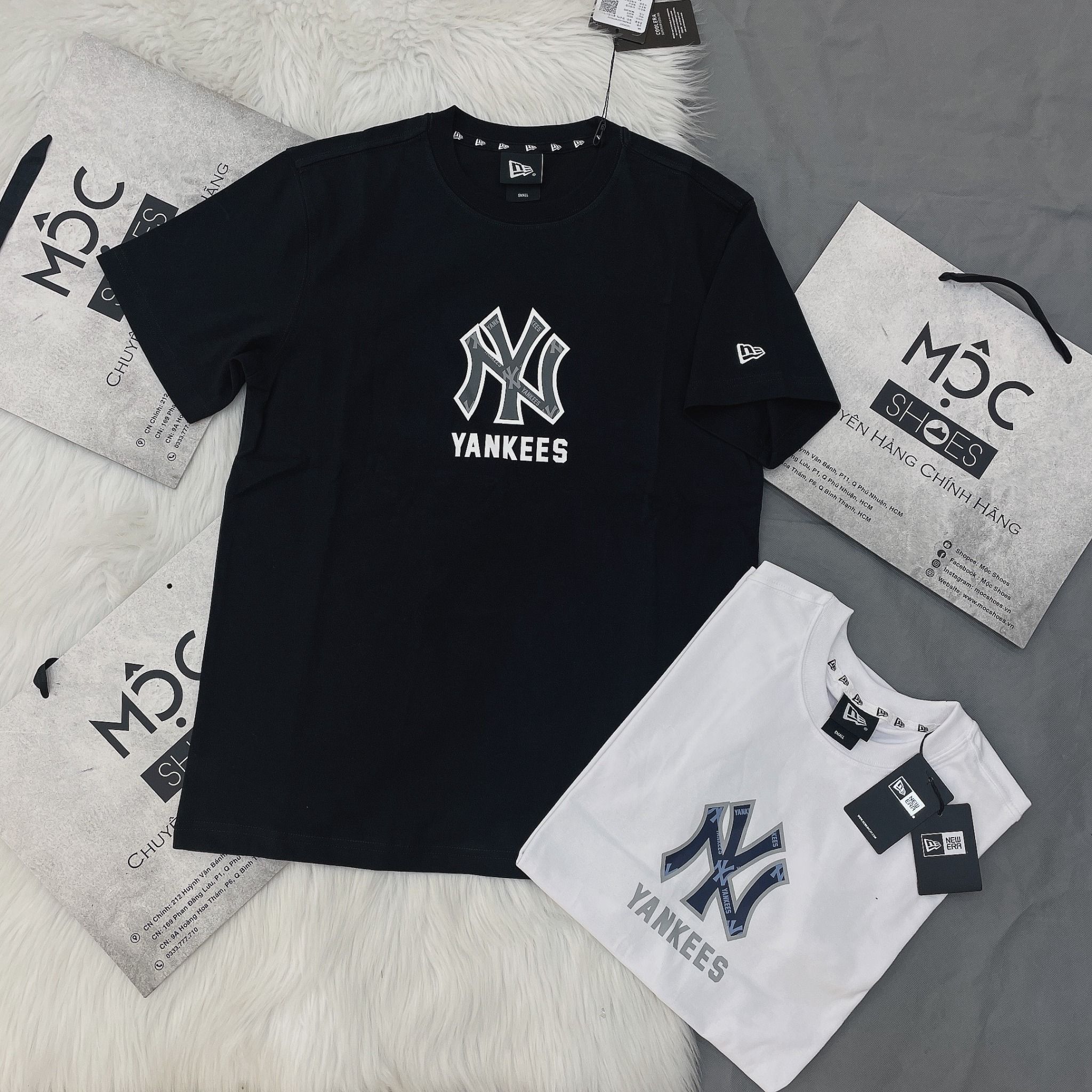 1346 - HÀNG CHÍNH HÃNG - ÁO THUN NEW ERA - ÁO NY YANKEES LOGO CHÌM - ĐEN - CODE: 13520207