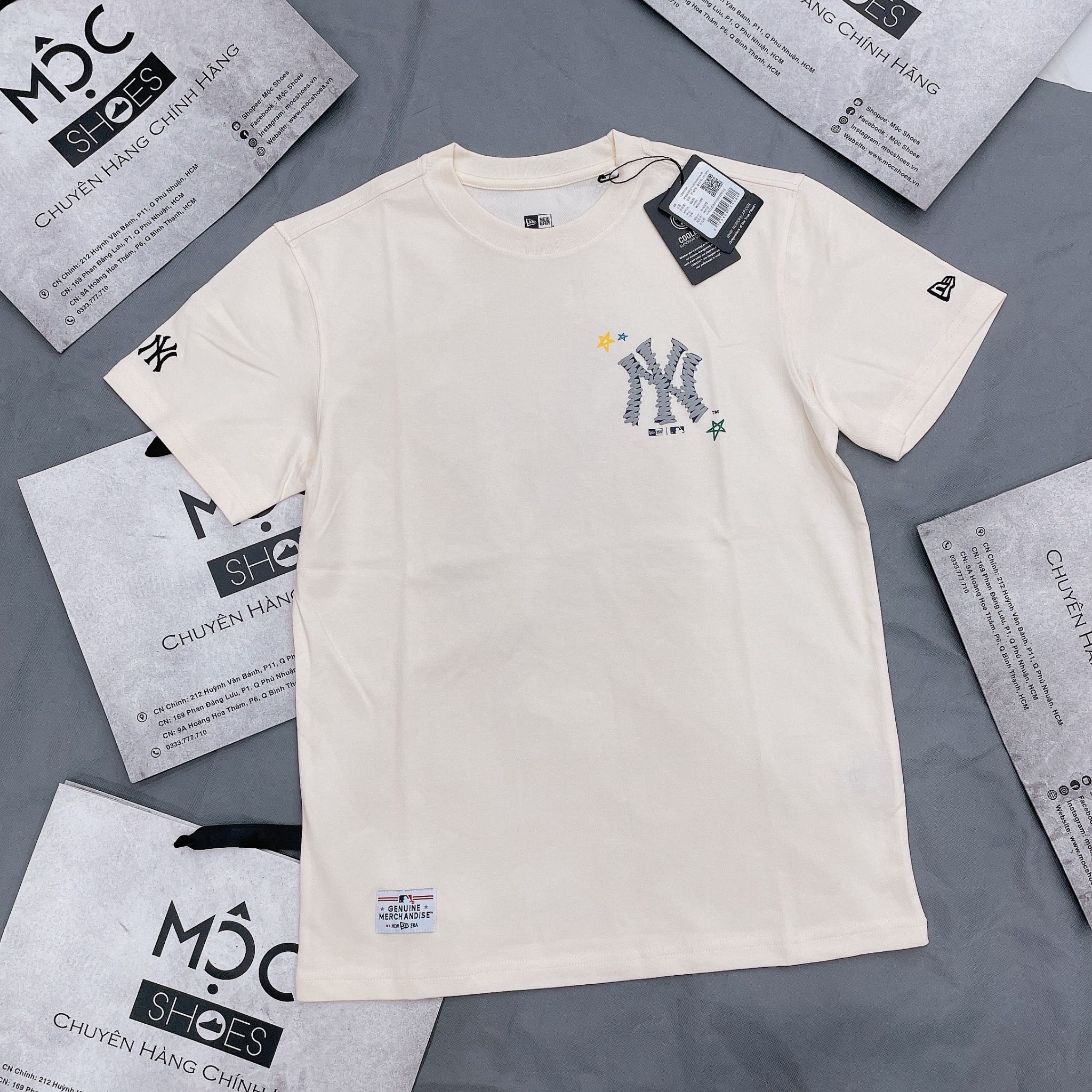 1348 - HÀNG CHÍNH HÃNG - ÁO THUN NEW ERA - ÁO NY XOẮN - BEIGE - CODE: 13789154