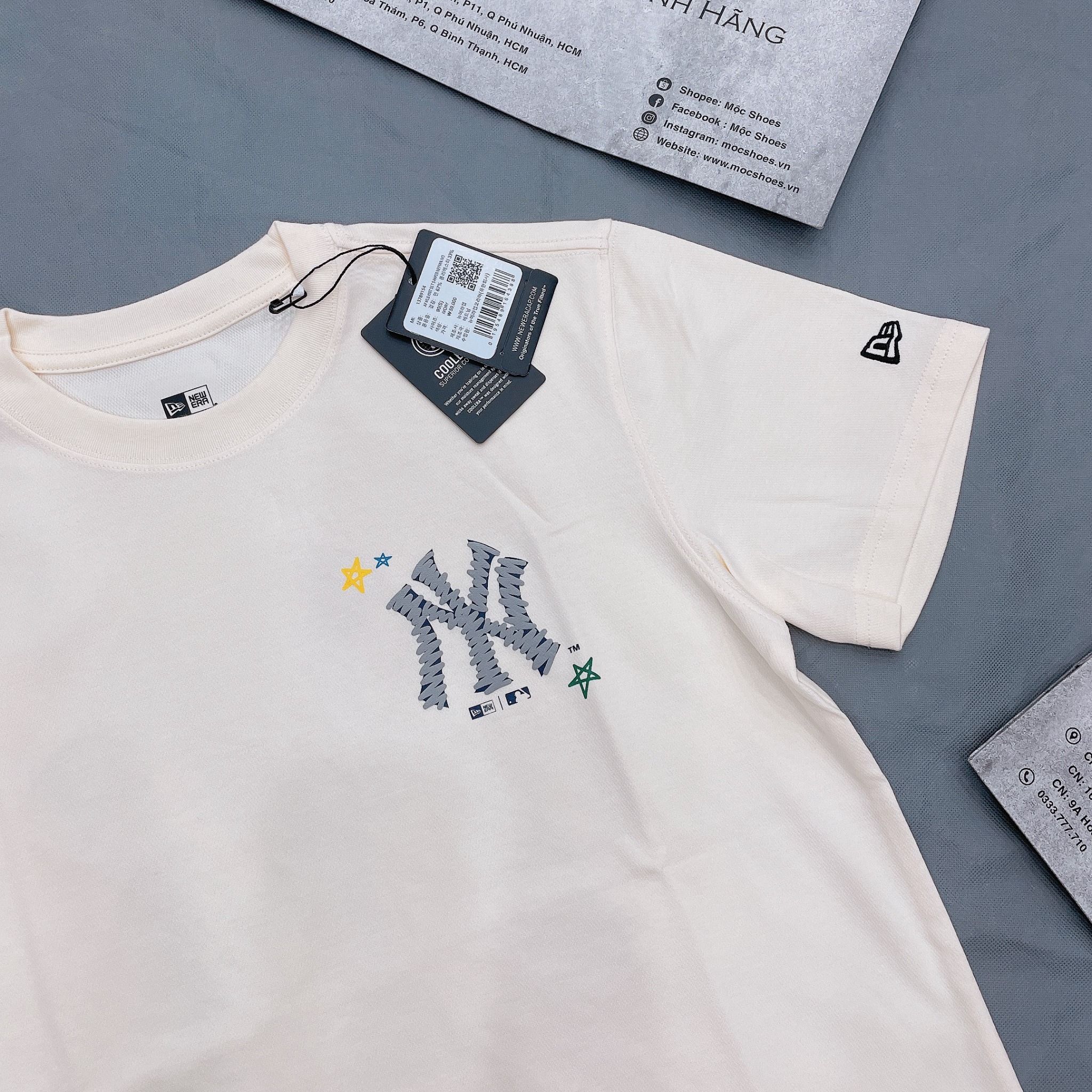 1348 - HÀNG CHÍNH HÃNG - ÁO THUN NEW ERA - ÁO NY XOẮN - BEIGE - CODE: 13789154