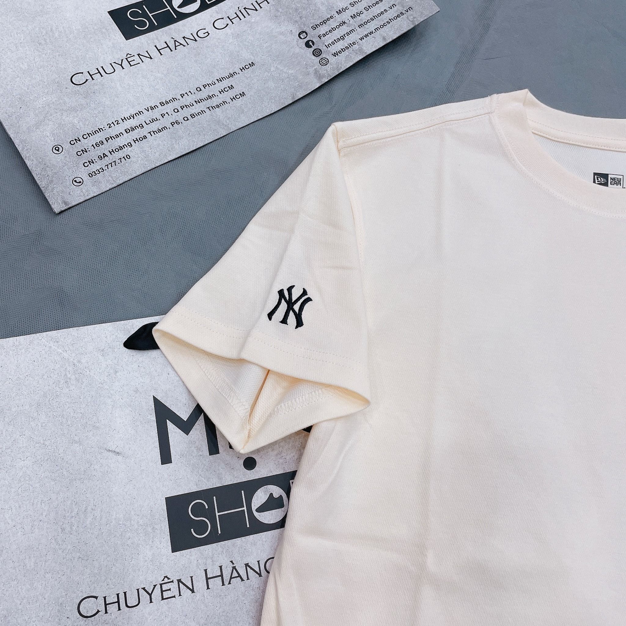 1348 - HÀNG CHÍNH HÃNG - ÁO THUN NEW ERA - ÁO NY XOẮN - BEIGE - CODE: 13789154