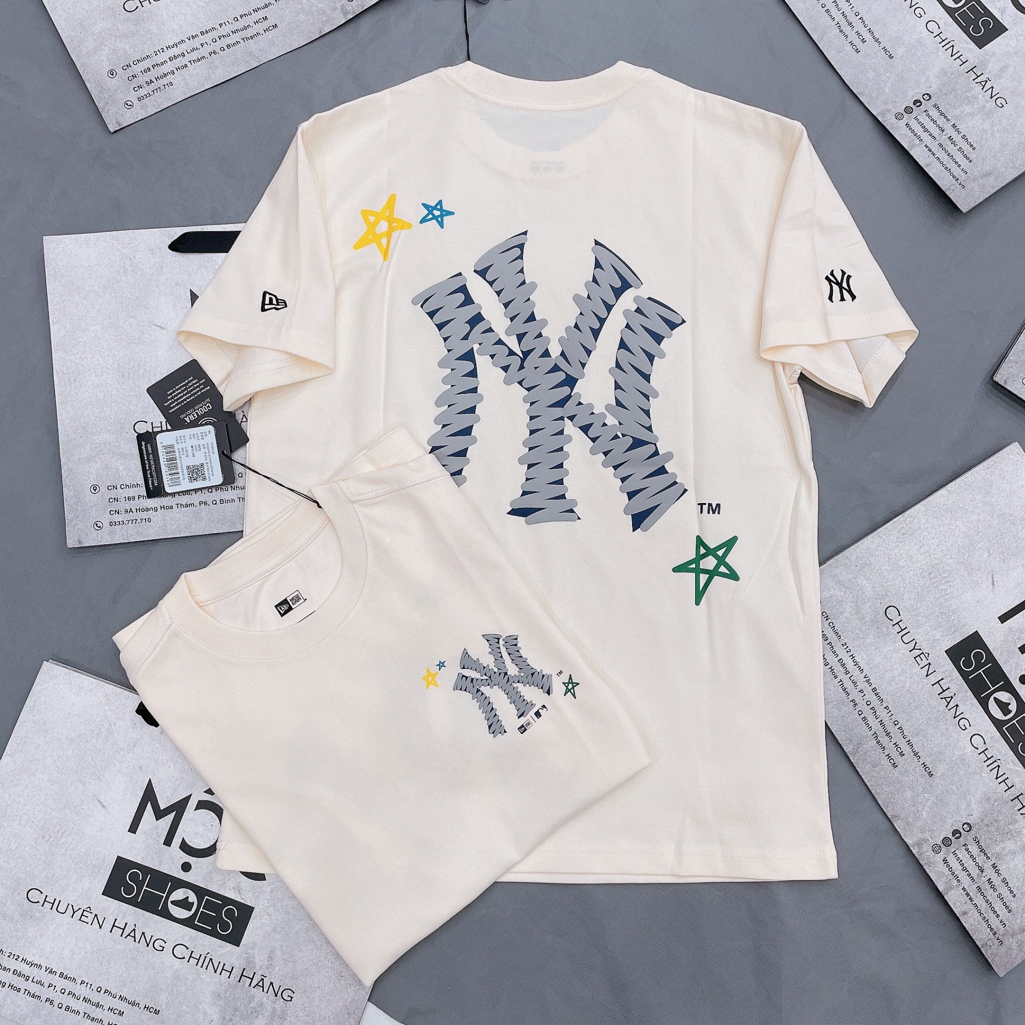 1348 - HÀNG CHÍNH HÃNG - ÁO THUN NEW ERA - ÁO NY XOẮN - BEIGE - CODE: 13789154