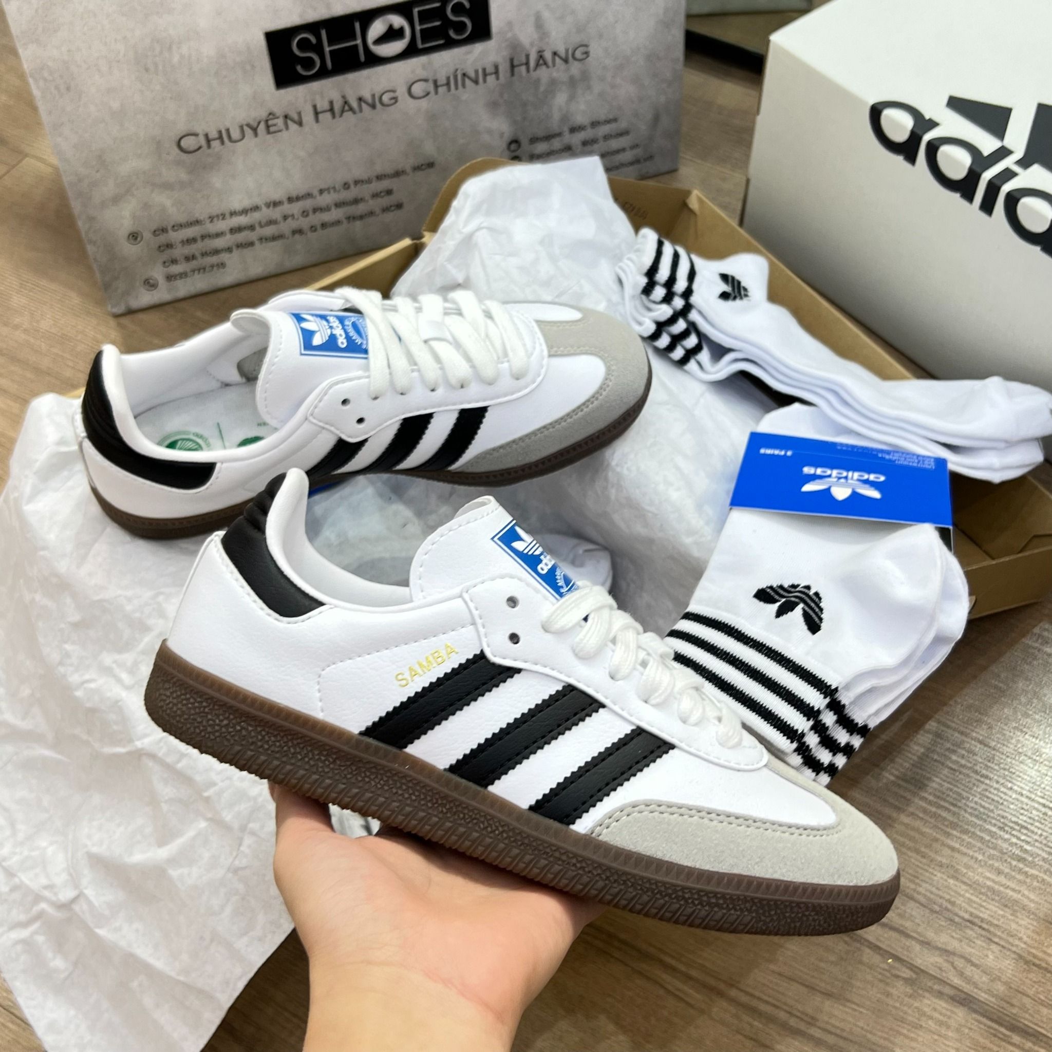 1353 - HÀNG CHÍNH HÃNG - GIÀY ADIDAS SAMBA VEGAN - WHITE GUM - CODE: FW2427