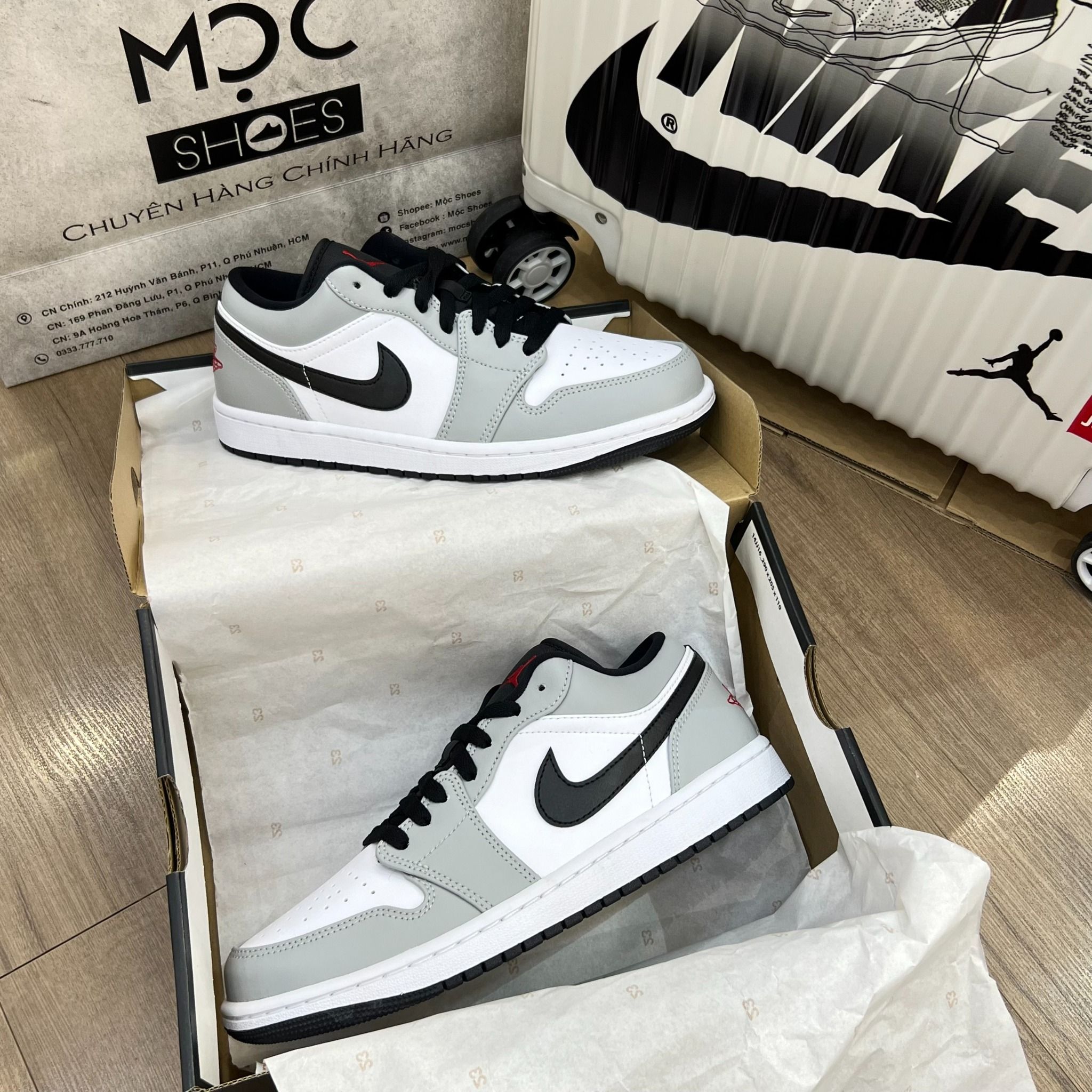 1360 - HÀNG CHÍNH HÃNG - Giày Air Jordan 1 Low Smoke Grey - *Xám / Trắng * - CODE : 553558-030