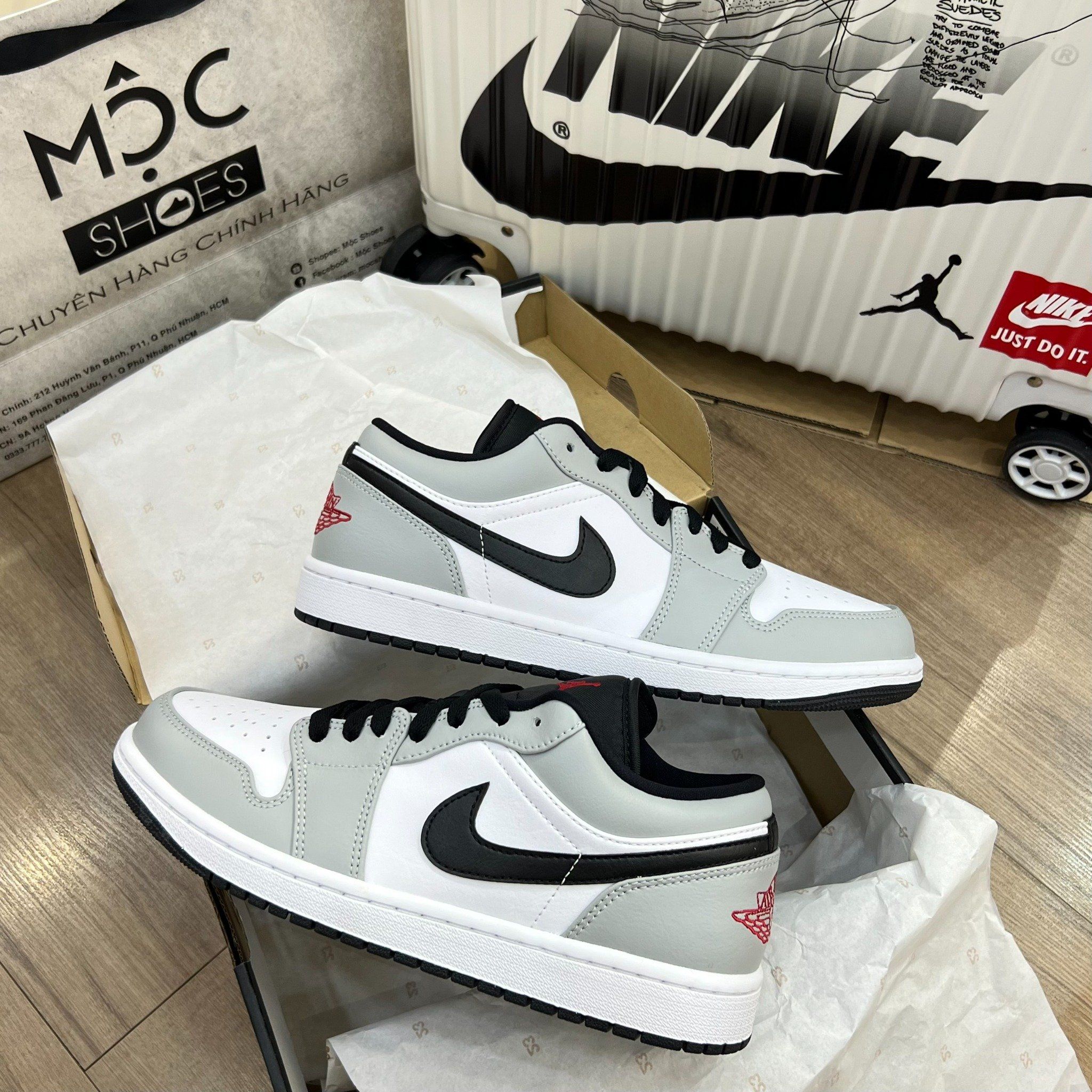 1360 - HÀNG CHÍNH HÃNG - Giày Air Jordan 1 Low Smoke Grey - *Xám / Trắng * - CODE : 553558-030