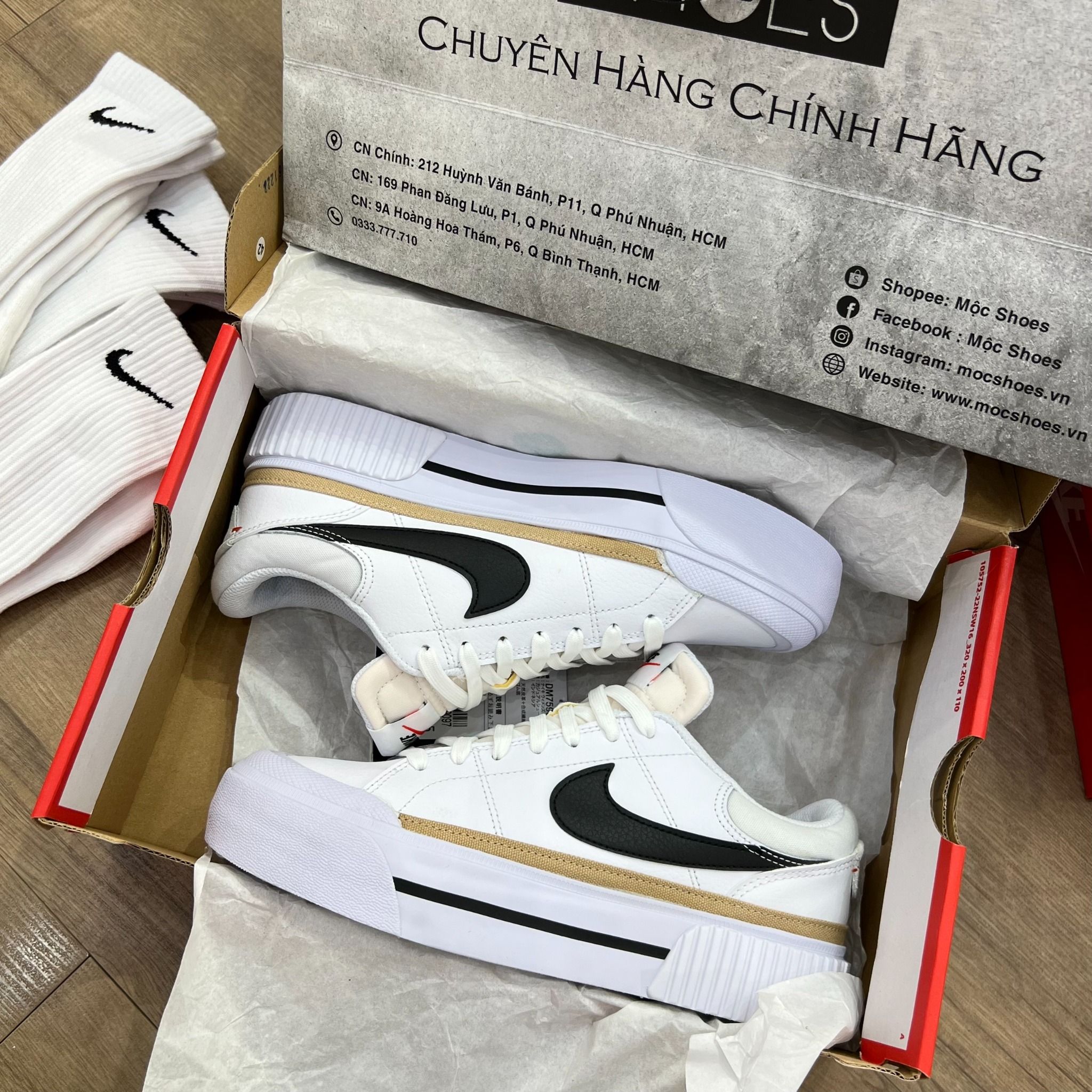  1354 - HÀNG CHÍNH HÃNG - GIÀY NIKE COURT LEGACY LIFT LOW - *BLACK/WHITE* - Code: DM7590-100 