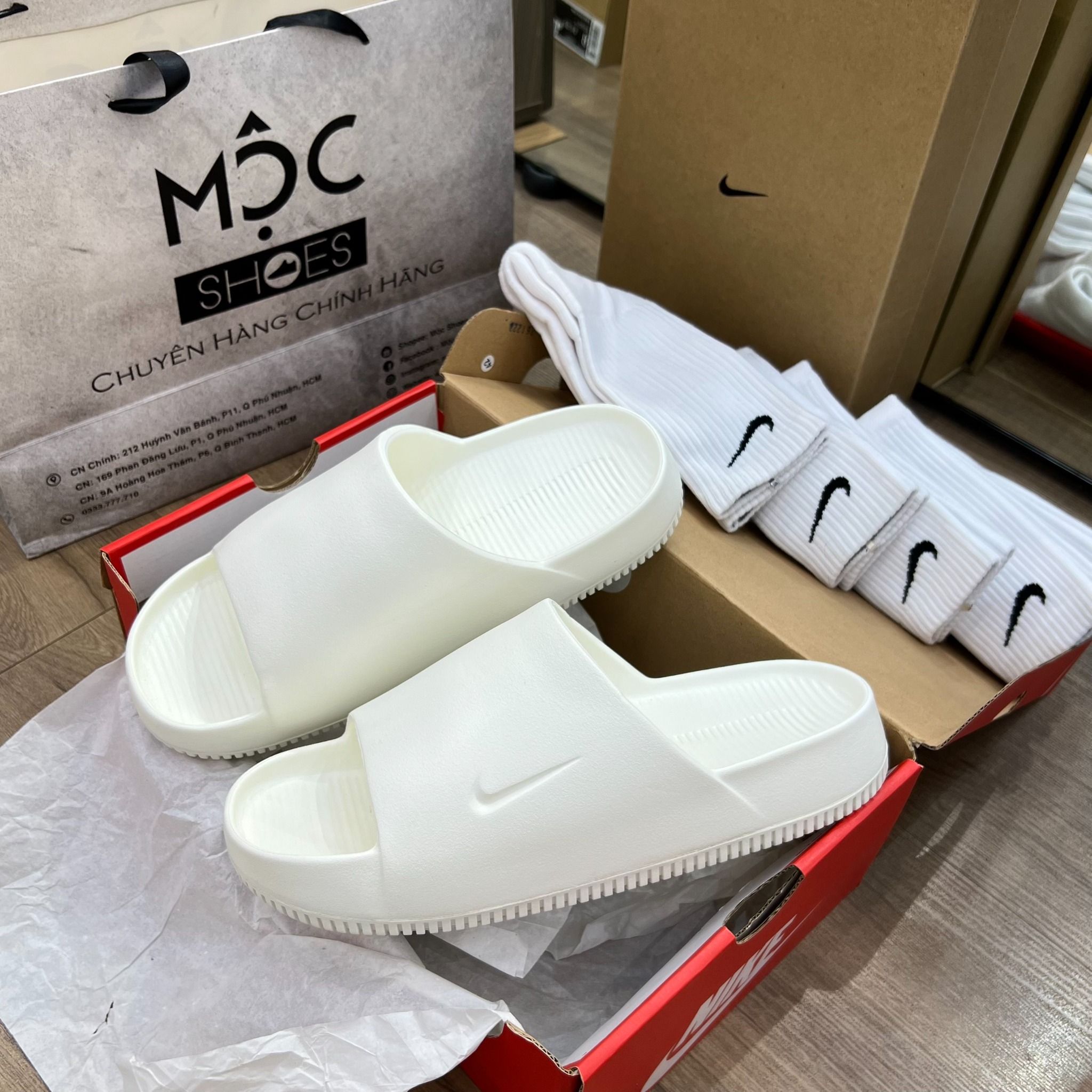 1357 - HÀNG CHÍNH HÃNG - DÉP NIKE CALM SLIDE *SAIL* - Code: DX4816-100