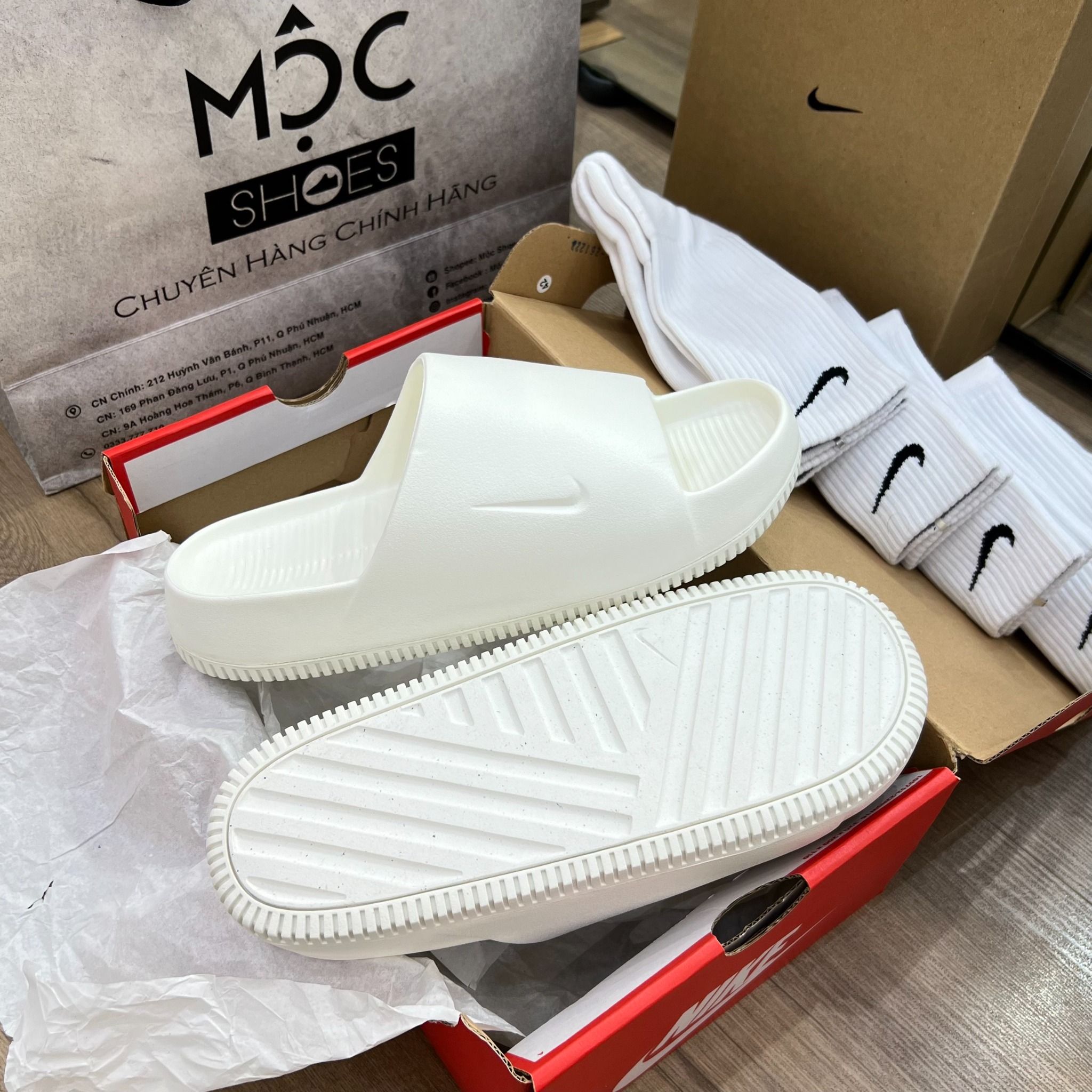 1357 - HÀNG CHÍNH HÃNG - DÉP NIKE CALM SLIDE *SAIL* - Code: DX4816-100