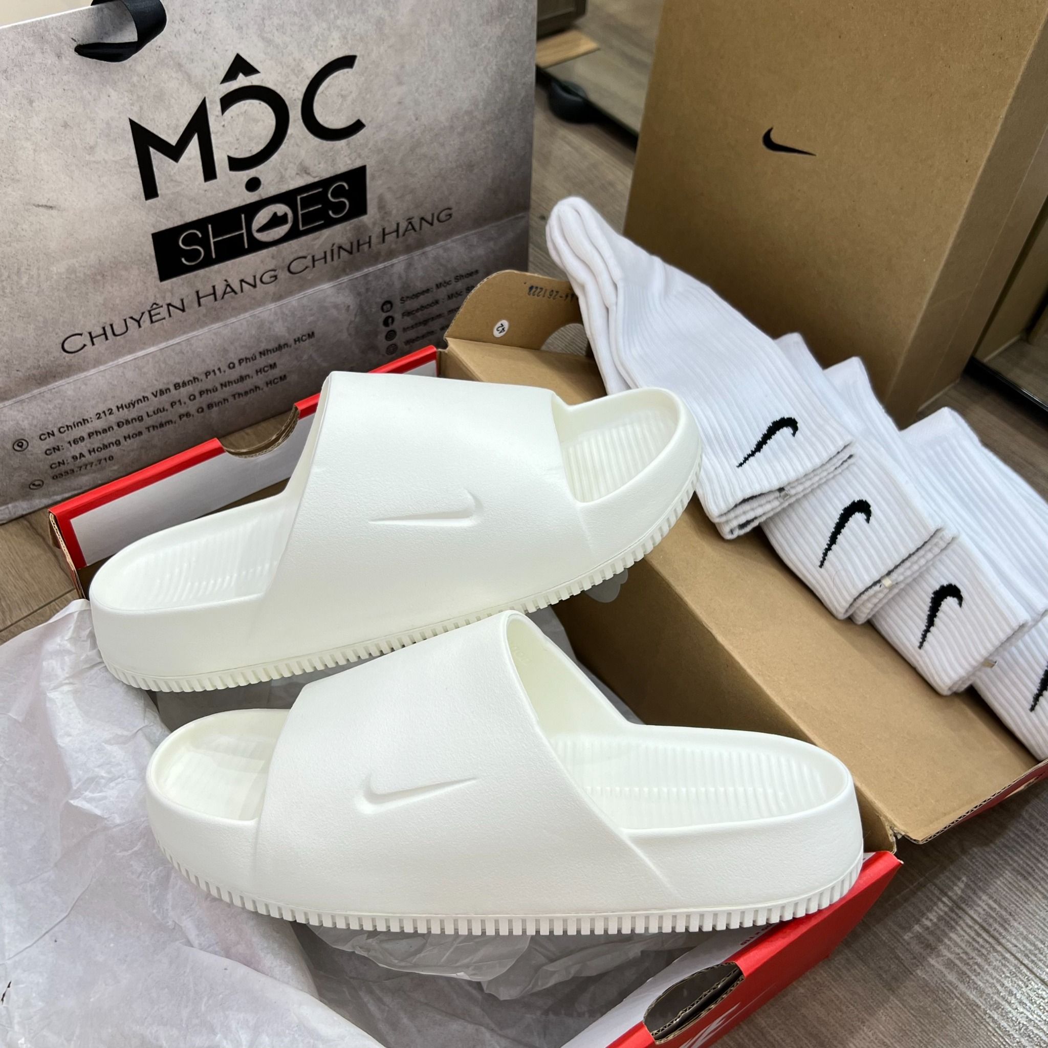 1357 - HÀNG CHÍNH HÃNG - DÉP NIKE CALM SLIDE *SAIL* - Code: DX4816-100