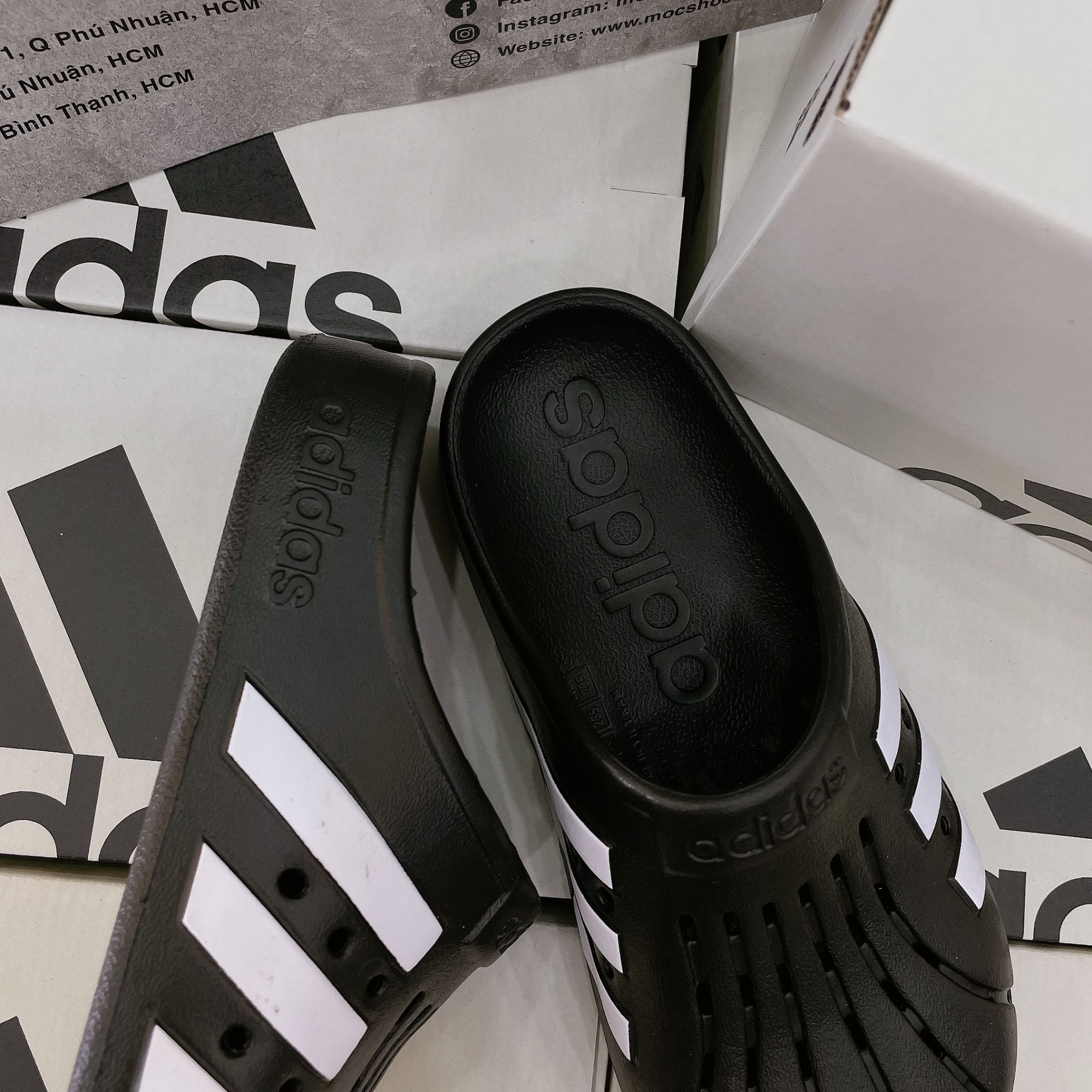 1363 - HÀNG CHÍNH HÃNG - Dép ADIDAS - ADILETTE CLOGS ( RỌ ) - *ĐEN* - CODE : GZ5886