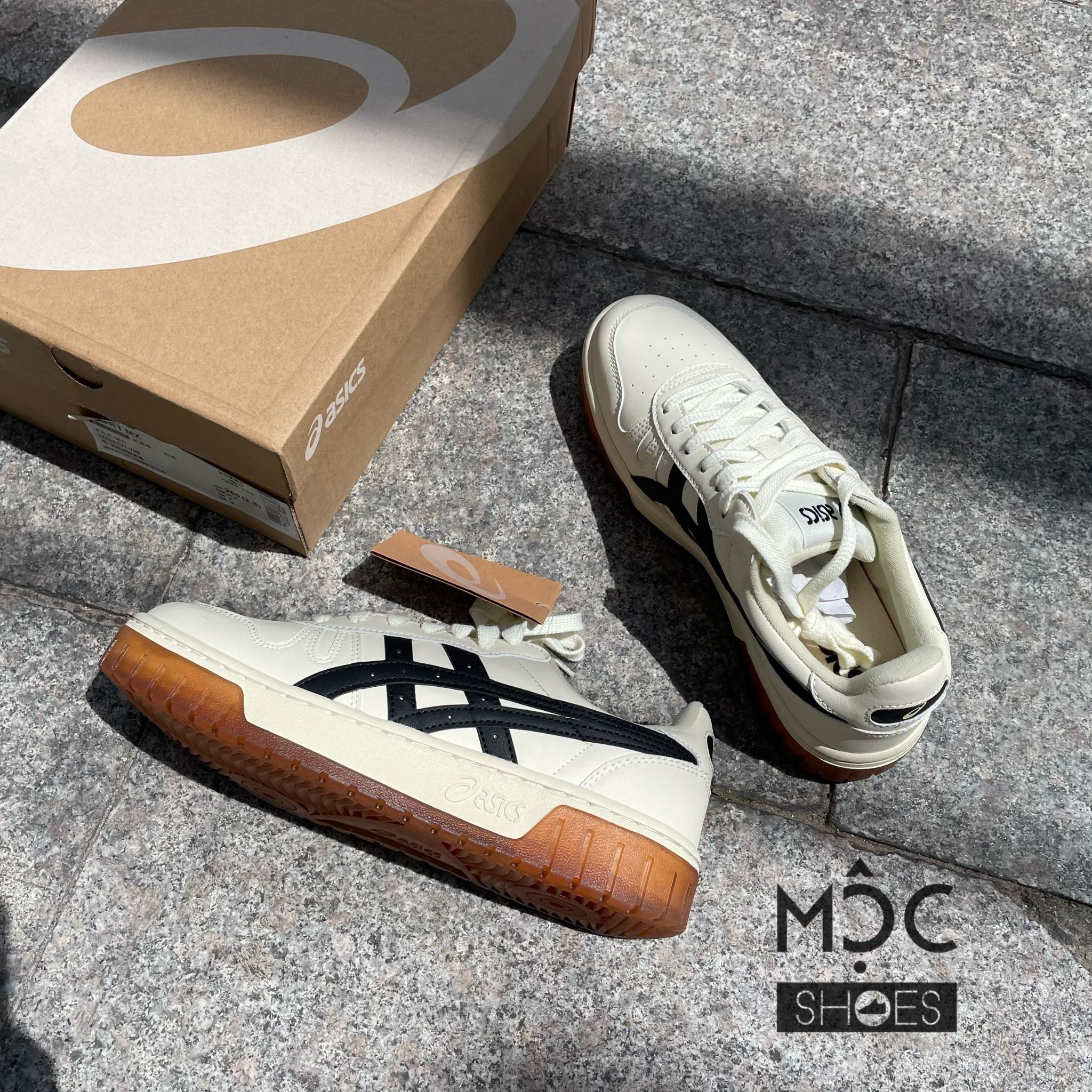1373 - HÀNG CHÍNH HÃNG - ASICS COURT MZ - CREAM BLACK GUM - CODE: 1203A127-750