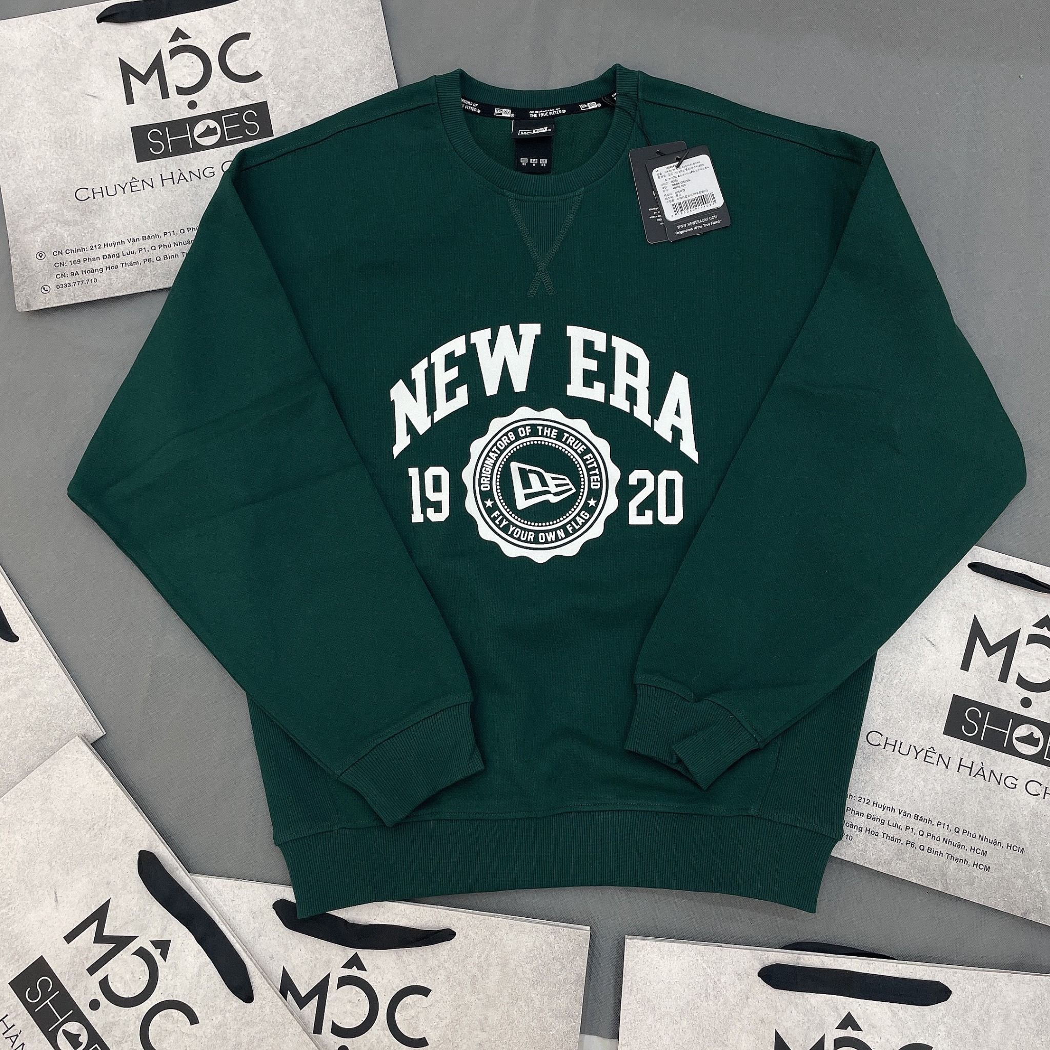 1380 - HÀNG CHÍNH HÃNG - ÁO SWEATER NEW ERA *LOGO NE* (1920) - GREEN (XANH LÁ) - CODE: 13546430