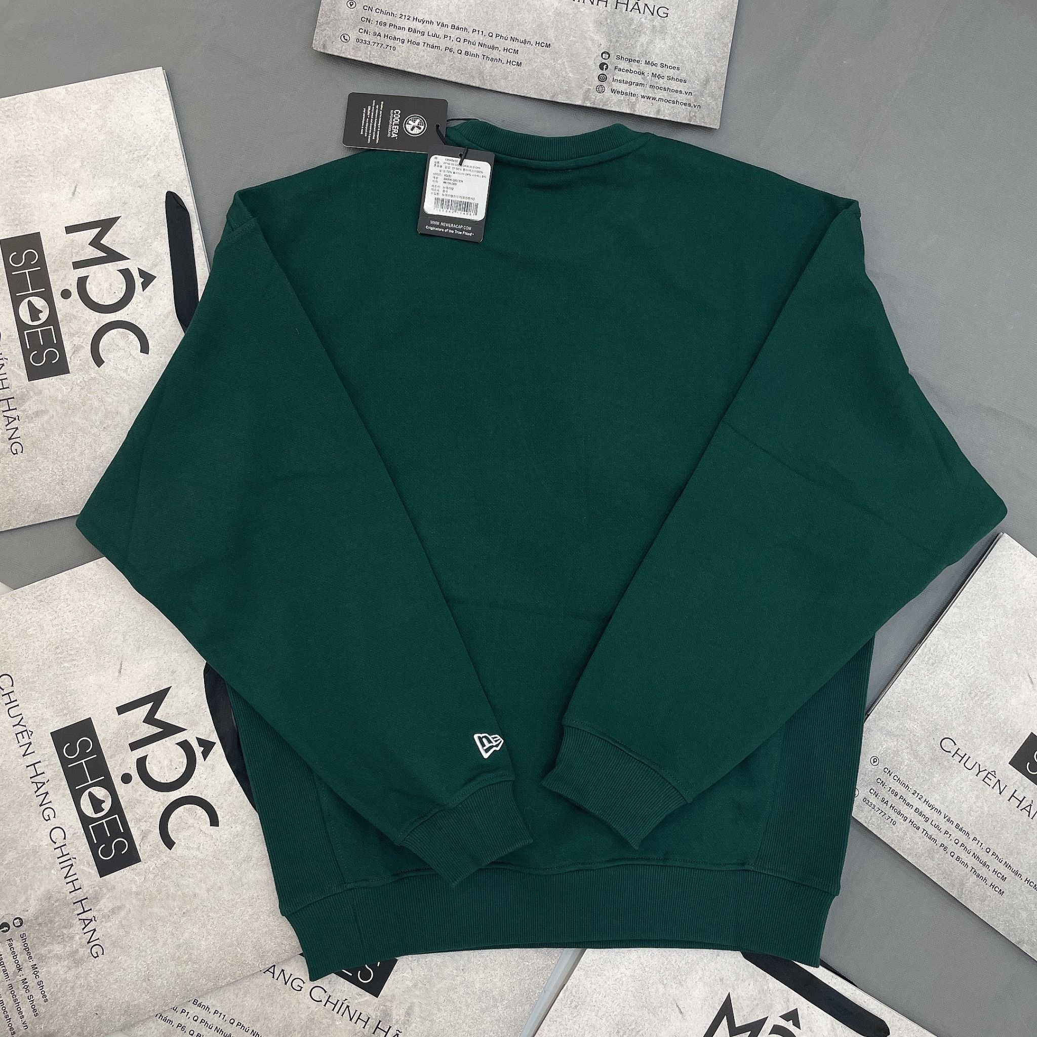 1380 - HÀNG CHÍNH HÃNG - ÁO SWEATER NEW ERA *LOGO NE* (1920) - GREEN (XANH LÁ) - CODE: 13546430
