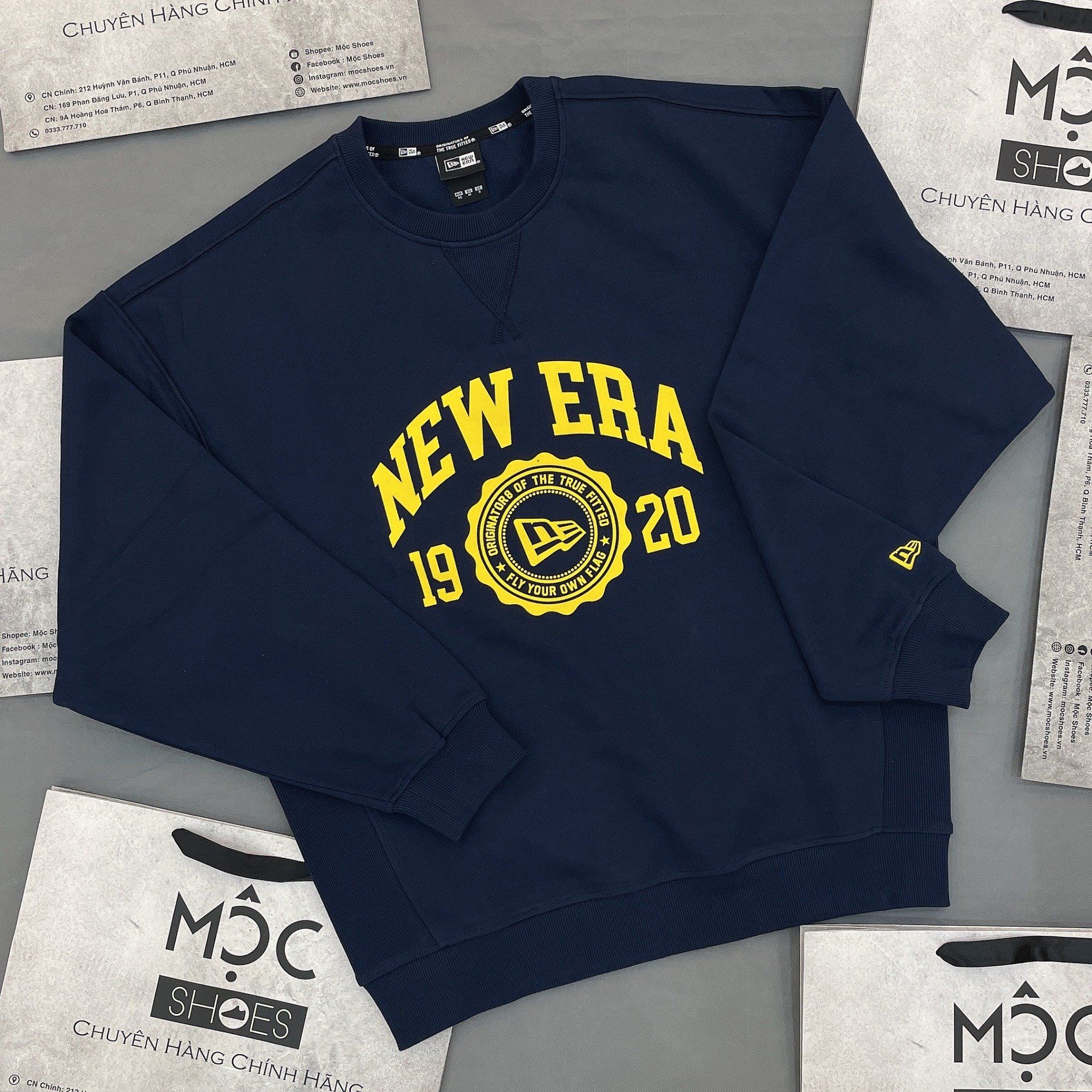 1381 - HÀNG CHÍNH HÃNG - ÁO SWEATER NEW ERA *LOGO NE* (1920) - NAVY (XANH ĐEN) - CODE: 13546428