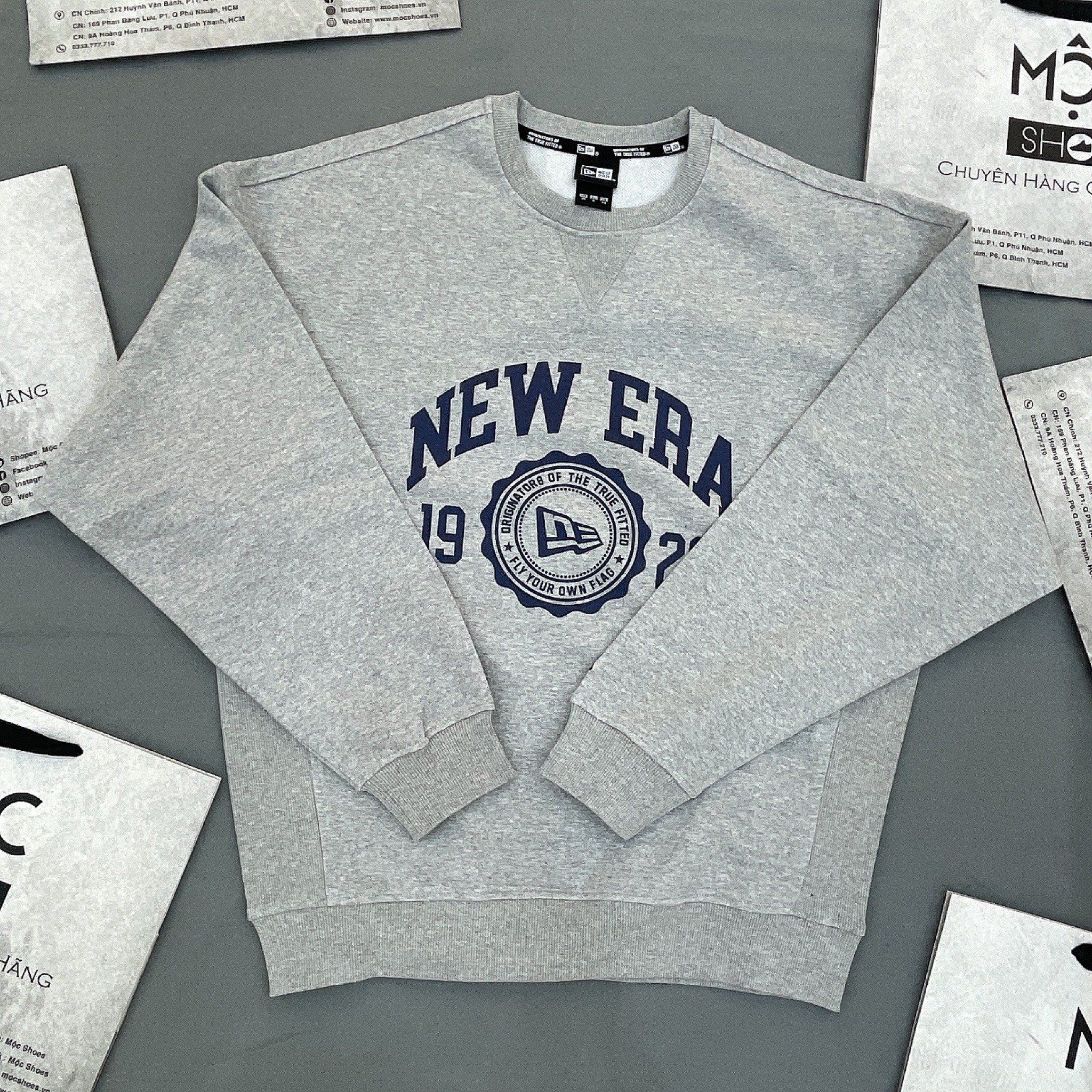 1382 - HÀNG CHÍNH HÃNG - ÁO SWEATER NEW ERA *LOGO NE* (1920) - GREY (XÁM) - CODE: 13546429