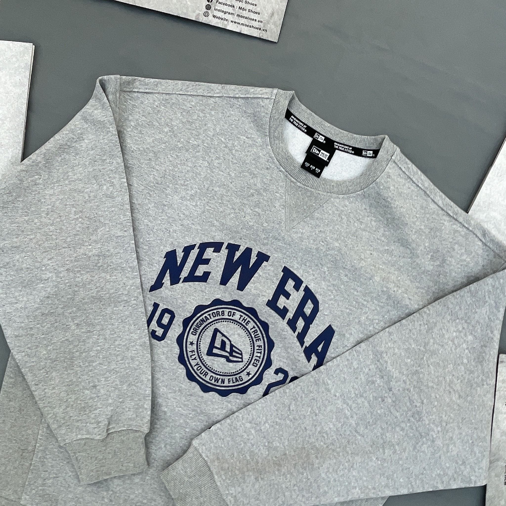 1382 - HÀNG CHÍNH HÃNG - ÁO SWEATER NEW ERA *LOGO NE* (1920) - GREY (XÁM) - CODE: 13546429