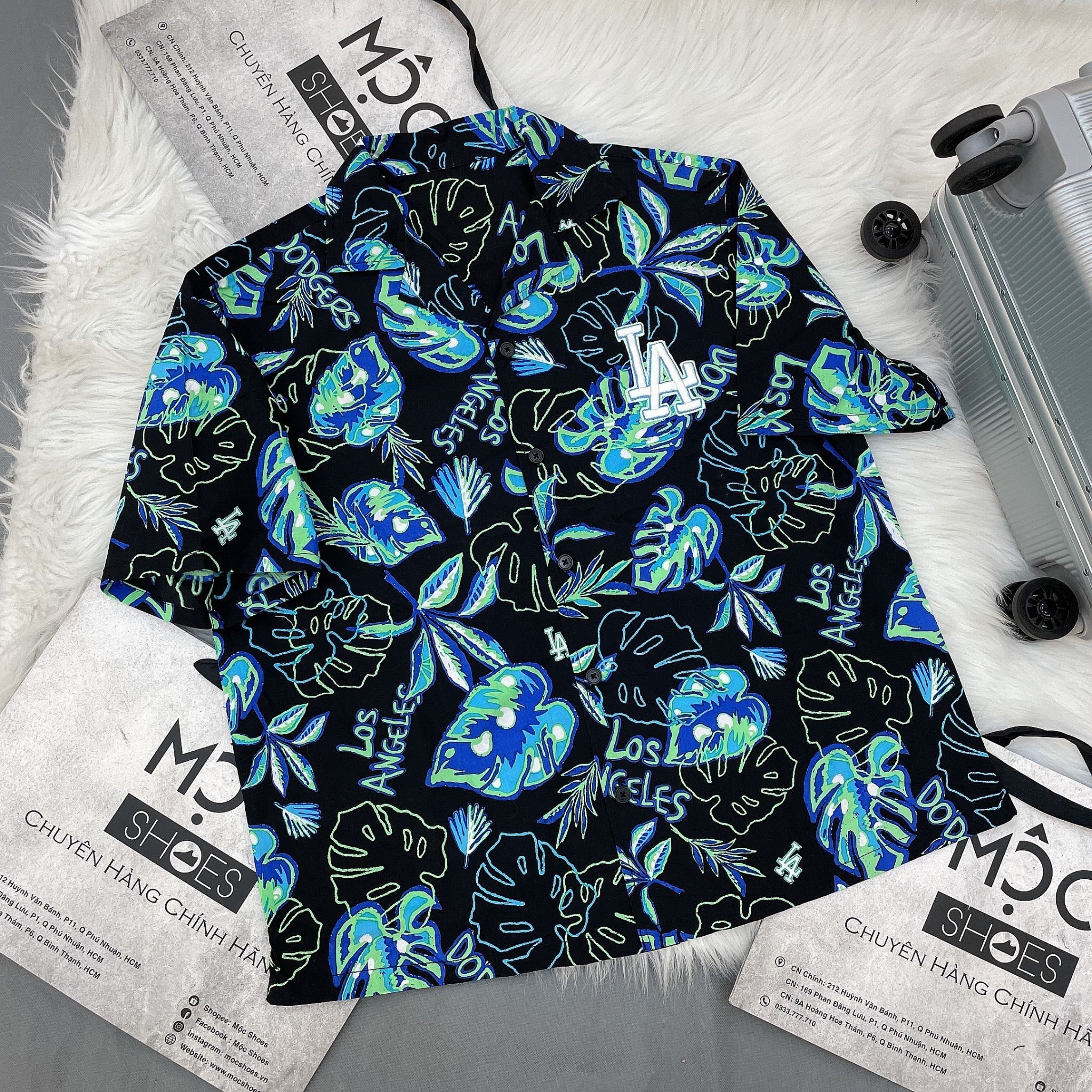 1386 - HÀNG CHÍNH HÃNG - Áo Sơ Mi MLB - SUMMER NIGHT - *TAY NGẮN* - CODE: 3AWS00423
