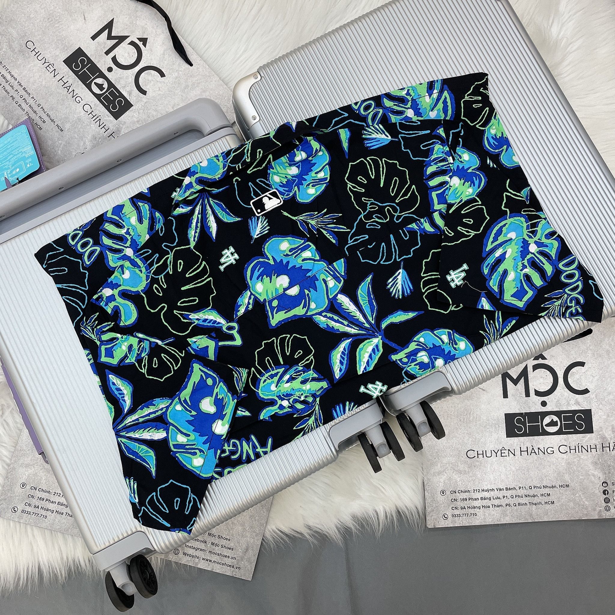 1386 - HÀNG CHÍNH HÃNG - Áo Sơ Mi MLB - SUMMER NIGHT - *TAY NGẮN* - CODE: 3AWS00423