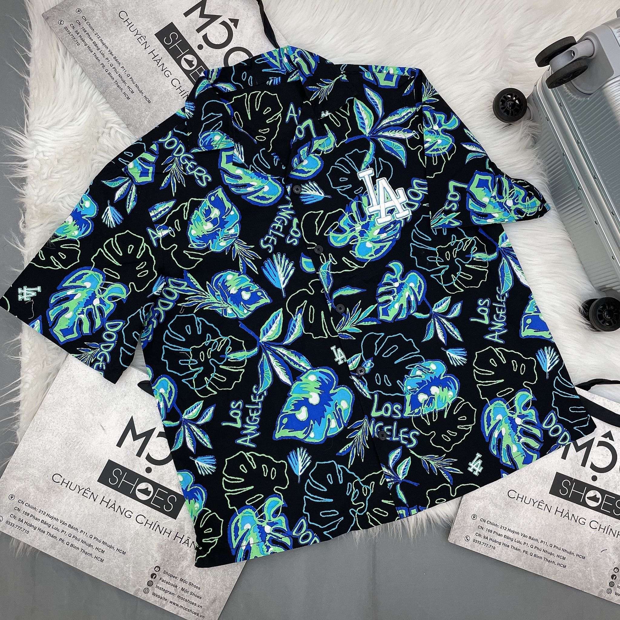 1386 - HÀNG CHÍNH HÃNG - Áo Sơ Mi MLB - SUMMER NIGHT - *TAY NGẮN* - CODE: 3AWS00423