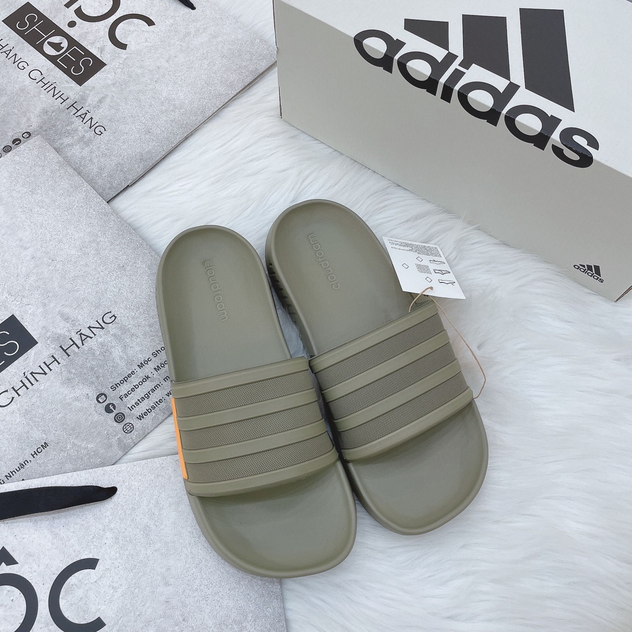  1384 - HÀNG CHÍNH HÃNG - DÉP ADIDAS - RACER TR SLIDES - *XANH QUÂN ĐỘI* - CODE: GZ1168 