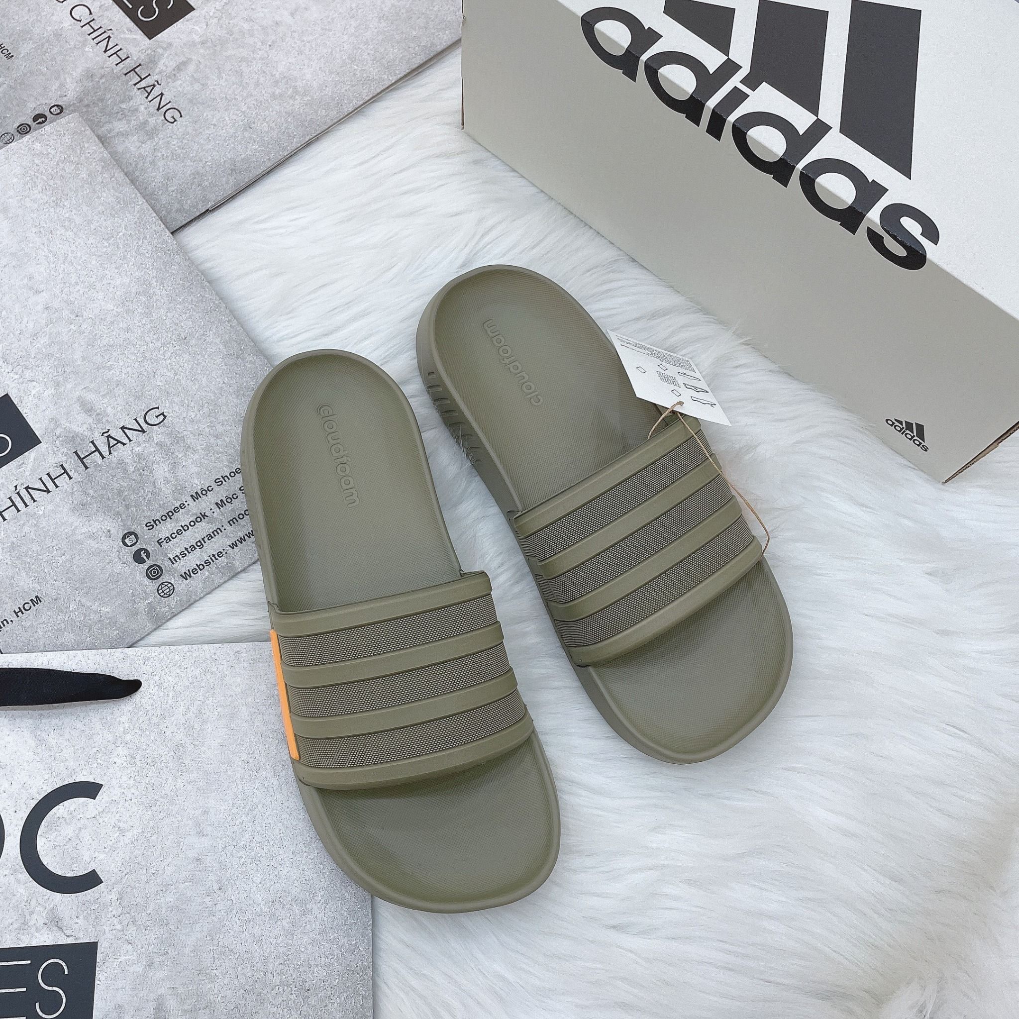  1384 - HÀNG CHÍNH HÃNG - DÉP ADIDAS - RACER TR SLIDES - *XANH QUÂN ĐỘI* - CODE: GZ1168 