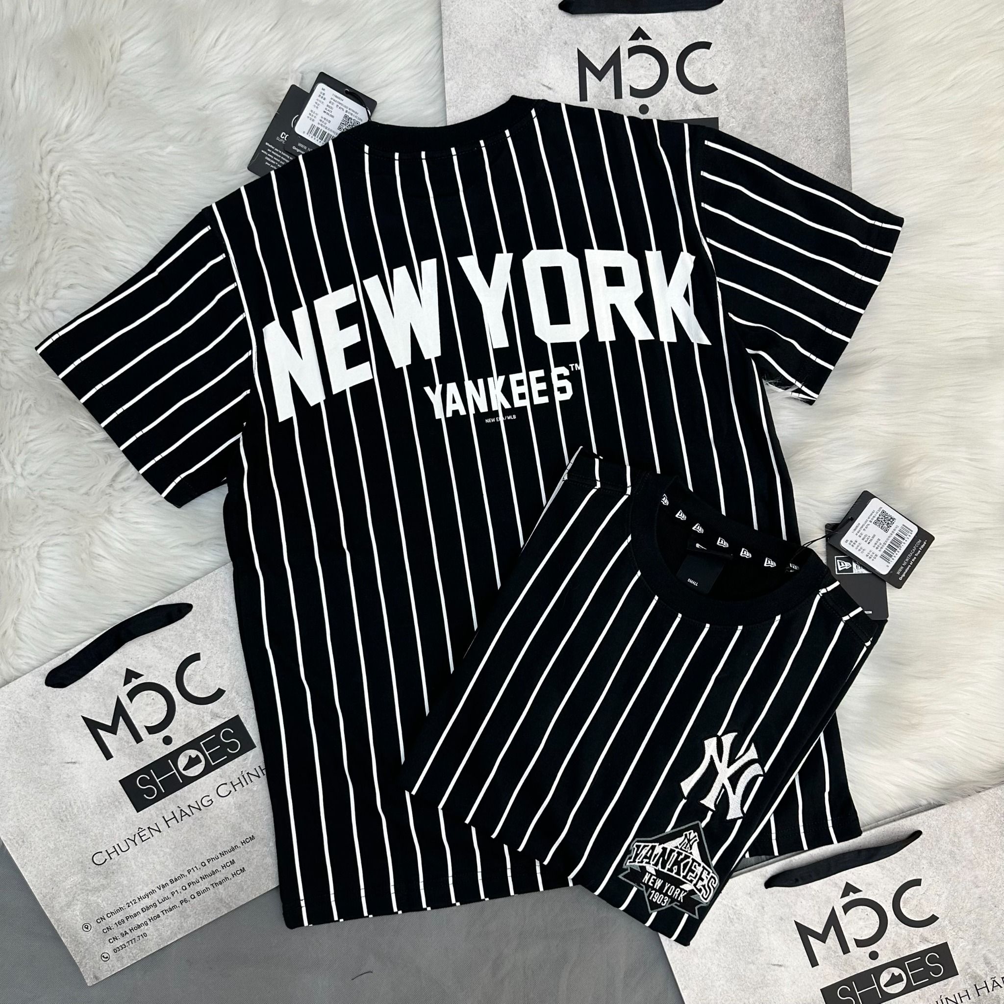  1388 - HÀNG CHÍNH HÃNG - ÁO THUN NEW ERA -  *NY YANKEE KẺ SỌC* - CODE: 11860034 