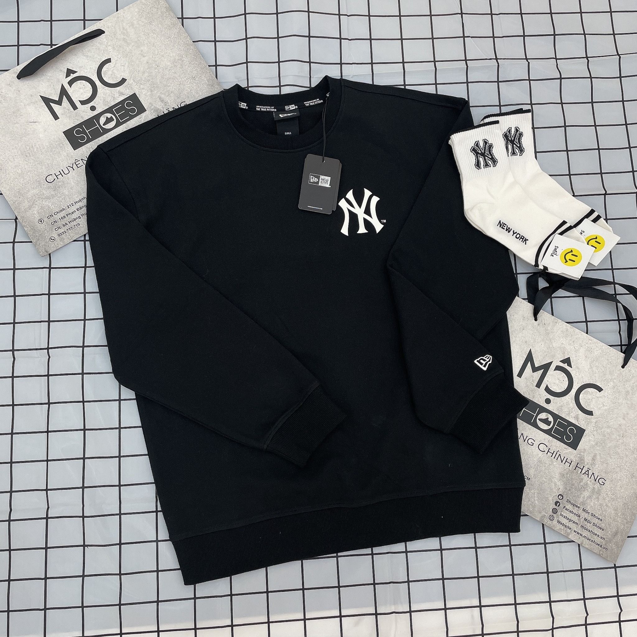1397 - HÀNG CHÍNH HÃNG - ÁO SWEATER NEW ERA *BIG LOGO NY* - BLACK - CODE: 12727850