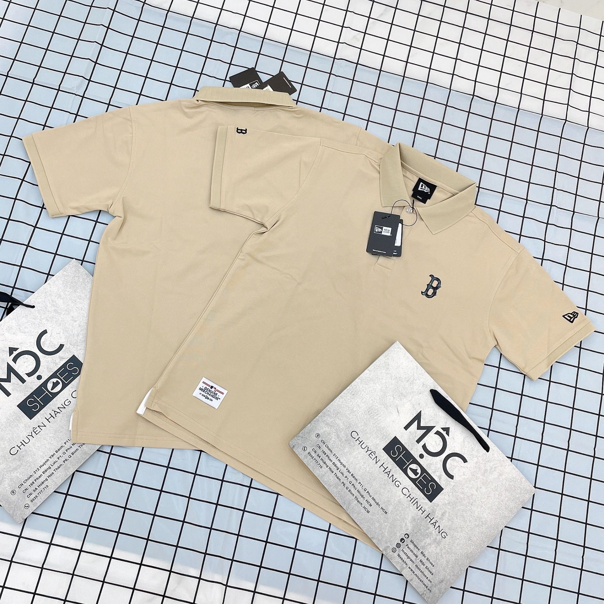 1399 - HÀNG CHÍNH HÃNG - ÁO NEW ERA - POLO LOGO *B* - NÂU NHẠT - CODE: 13718757