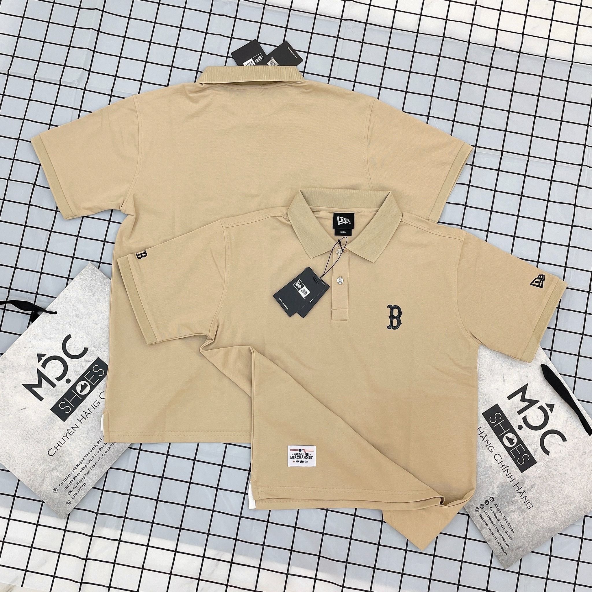 1399 - HÀNG CHÍNH HÃNG - ÁO NEW ERA - POLO LOGO *B* - NÂU NHẠT - CODE: 13718757