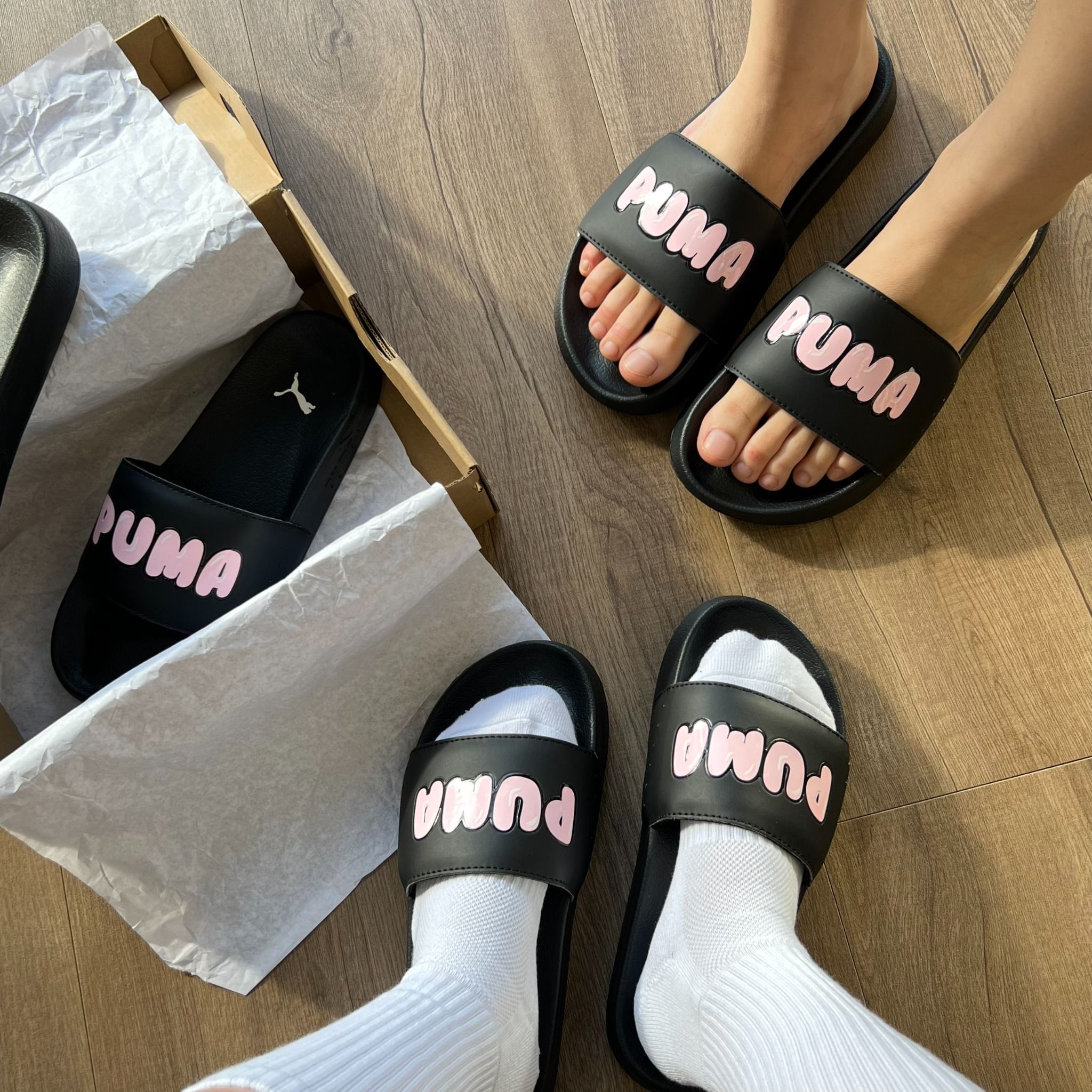 1416 - HÀNG CHÍNH HÃNG - DÉP PUMA SUEDE - LEADCAT 2.0 - *BLACK/PINK*