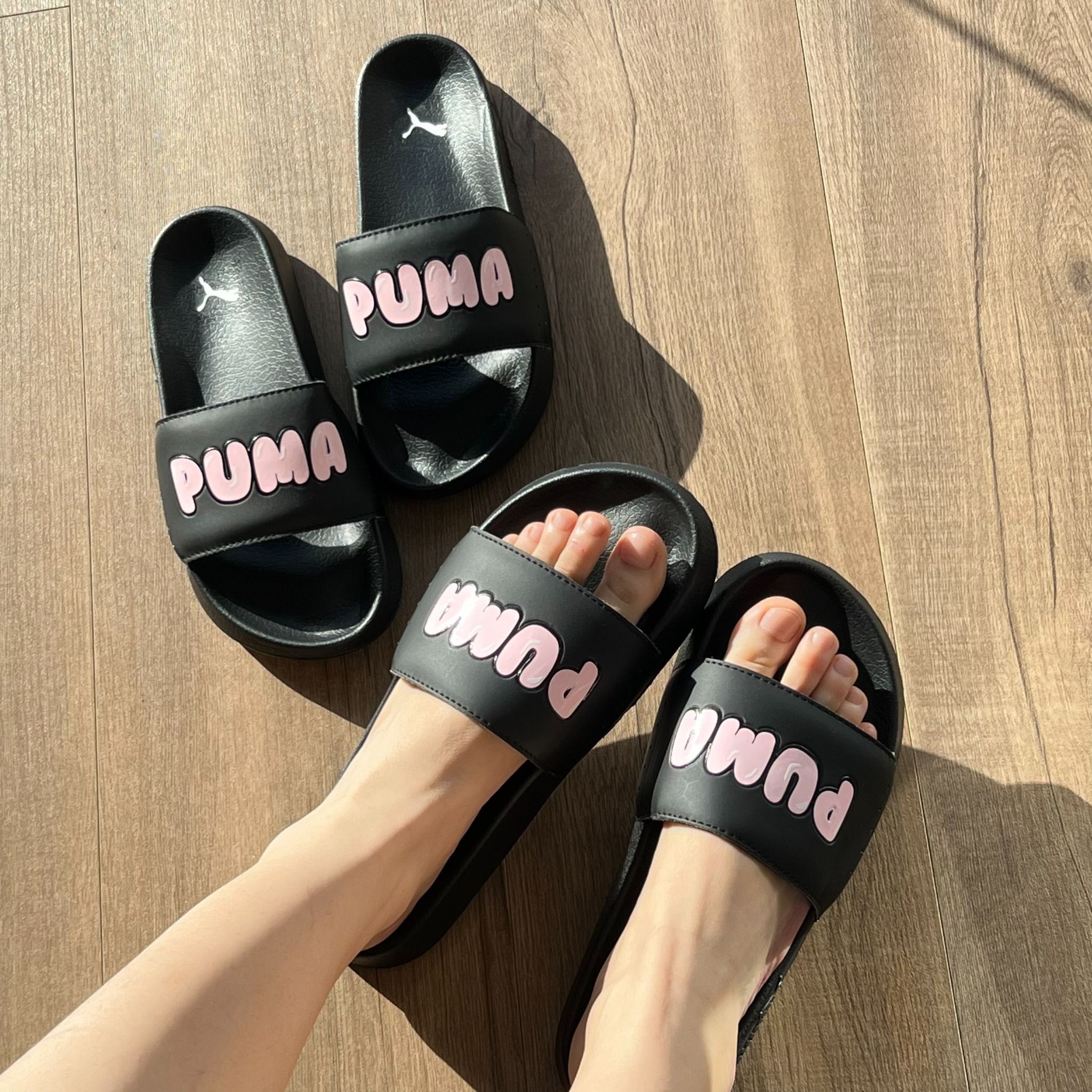 1416 - HÀNG CHÍNH HÃNG - DÉP PUMA SUEDE - LEADCAT 2.0 - *BLACK/PINK*