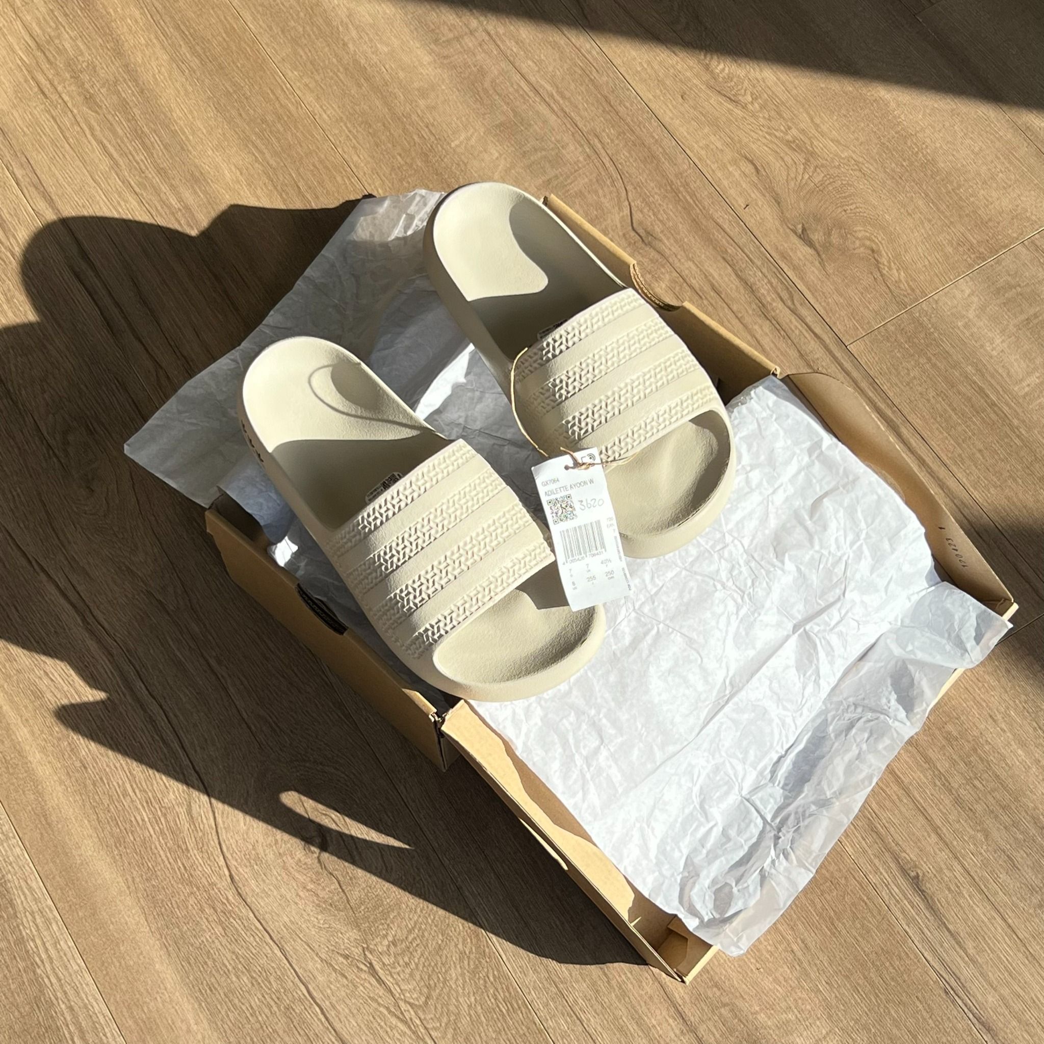1342 - HÀNG CHÍNH HÃNG - DÉP ADIDAS ADILETTE AYOON BLISS - BEIGE - CODE: GX7064