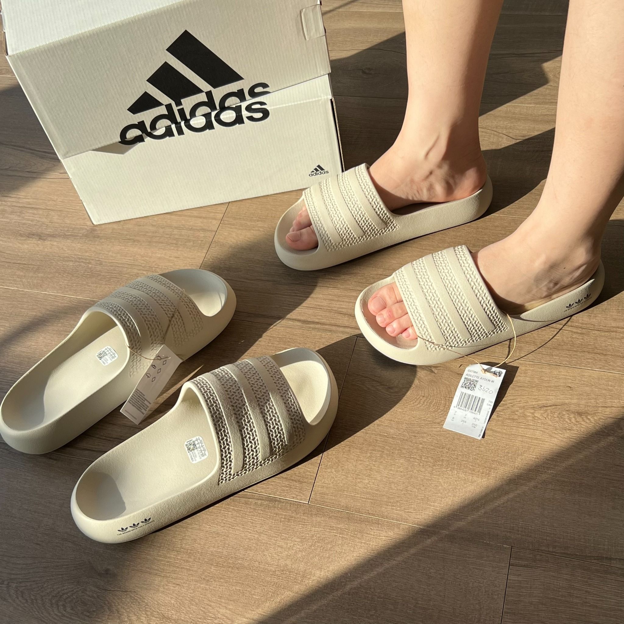 1342 - HÀNG CHÍNH HÃNG - DÉP ADIDAS ADILETTE AYOON BLISS - BEIGE - CODE: GX7064