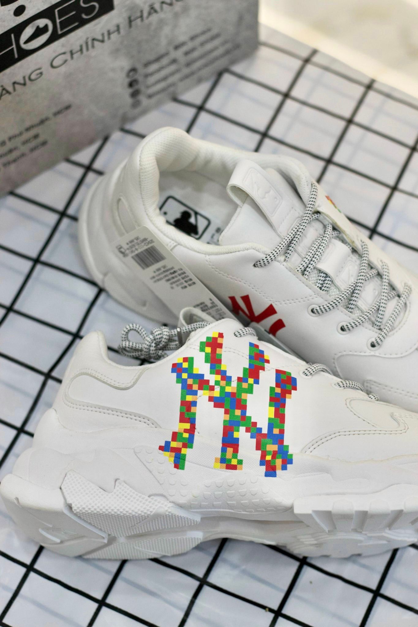1265 - HÀNG CHÍNH HÃNG - GIÀY SNEAKER MLB BIG BALL CHUNKY - NEW YORK 3D BLOCK *MULTICOLOR* - CODE: 32SHCD111-50I