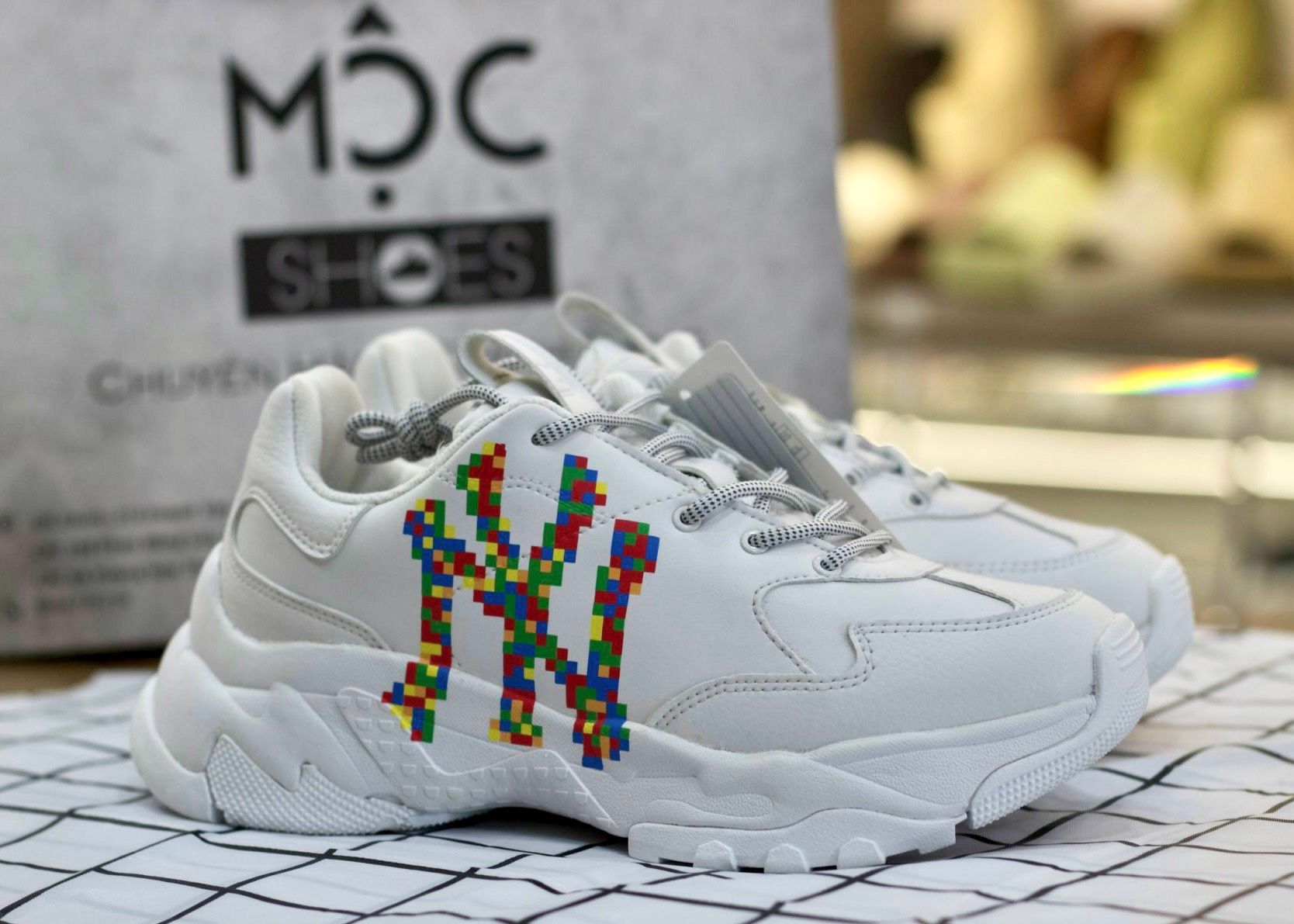 1265 - HÀNG CHÍNH HÃNG - GIÀY SNEAKER MLB BIG BALL CHUNKY - NEW YORK 3D BLOCK *MULTICOLOR* - CODE: 32SHCD111-50I