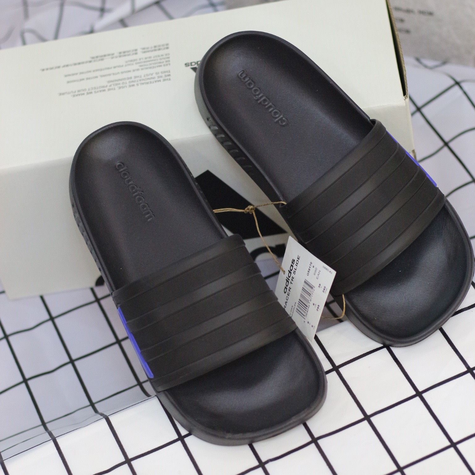 1412 - HÀNG CHÍNH HÃNG - DÉP ADIDAS - RACER TR SLIDES - *CORE BLACK BLUE* - CODE: G58170