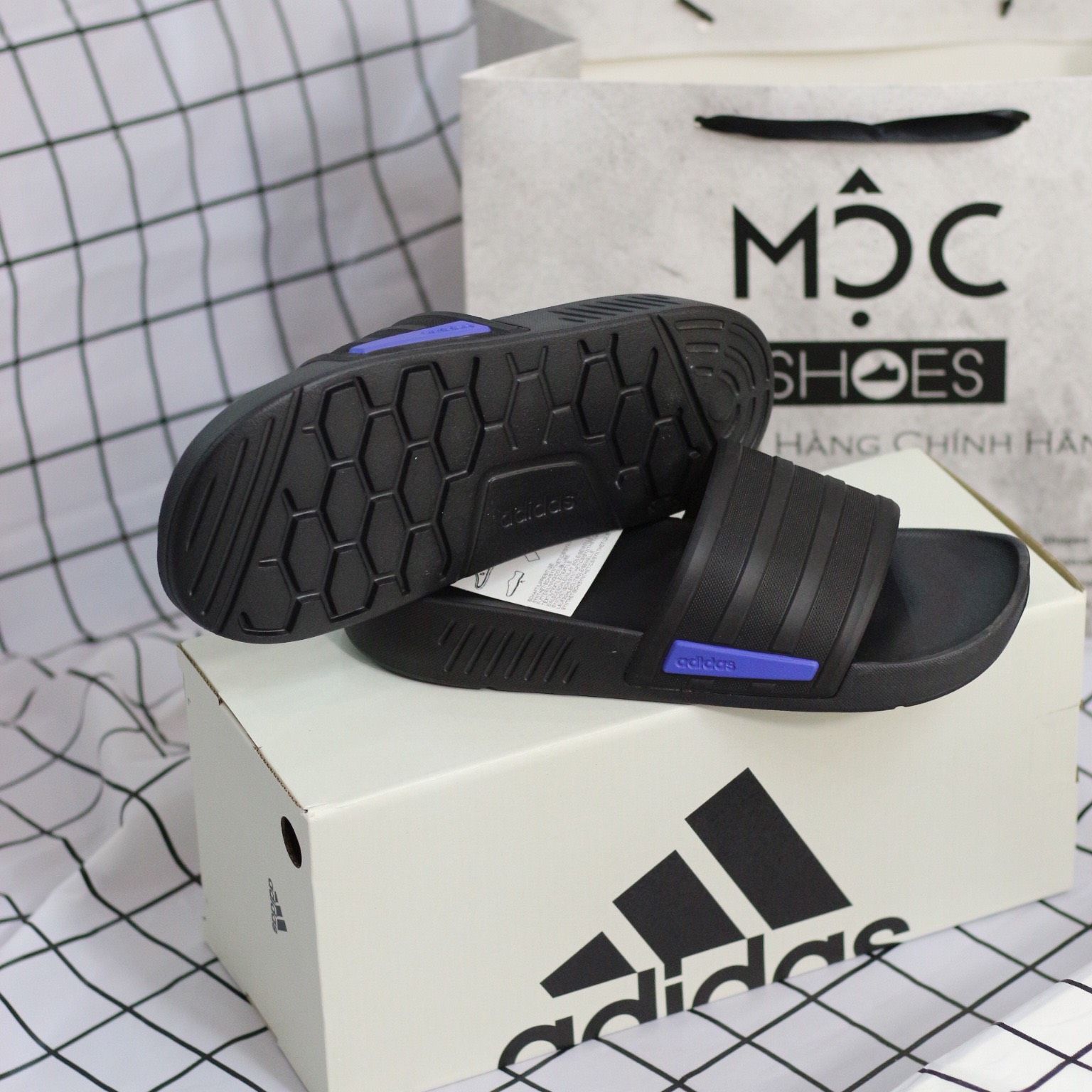 1412 - HÀNG CHÍNH HÃNG - DÉP ADIDAS - RACER TR SLIDES - *CORE BLACK BLUE* - CODE: G58170