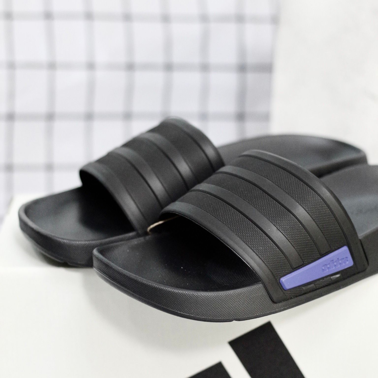 1412 - HÀNG CHÍNH HÃNG - DÉP ADIDAS - RACER TR SLIDES - *CORE BLACK BLUE* - CODE: G58170