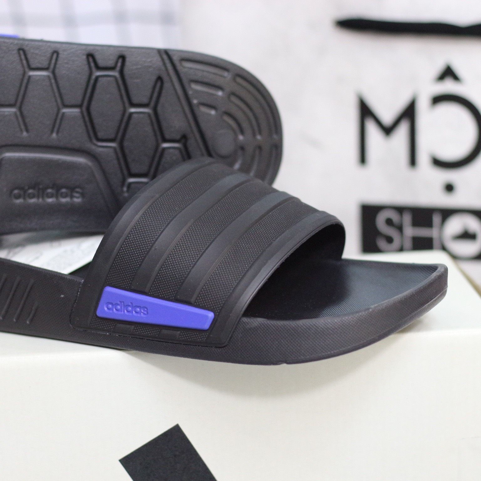 1412 - HÀNG CHÍNH HÃNG - DÉP ADIDAS - RACER TR SLIDES - *CORE BLACK BLUE* - CODE: G58170
