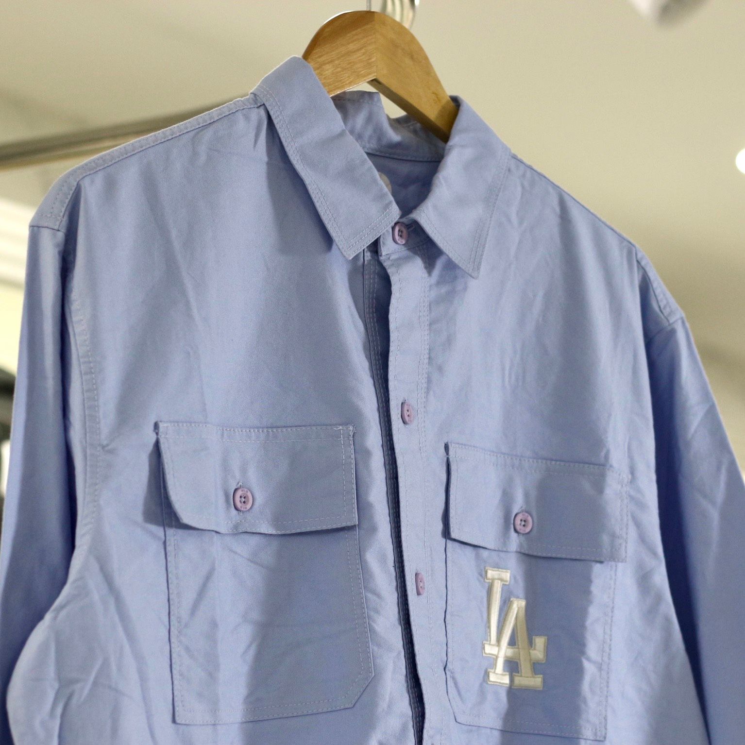 1462 - HÀNG CHÍNH HÃNG - ÁO SƠ MI MLB CLASSIC - LA *TAY DÀI* -