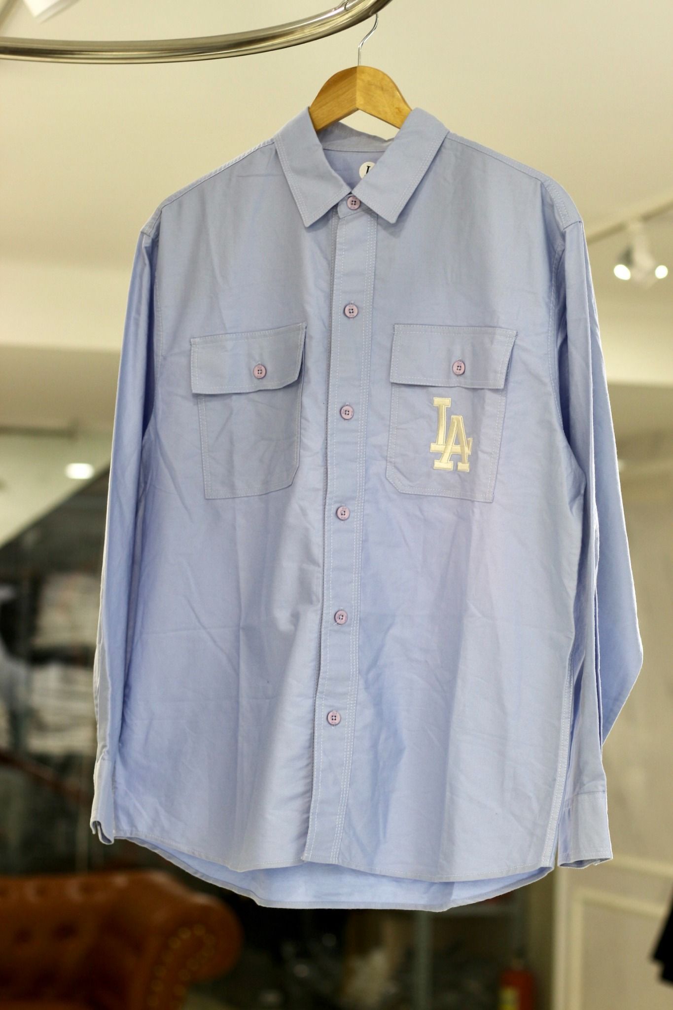 1462 - HÀNG CHÍNH HÃNG - ÁO SƠ MI MLB CLASSIC - LA *TAY DÀI* -