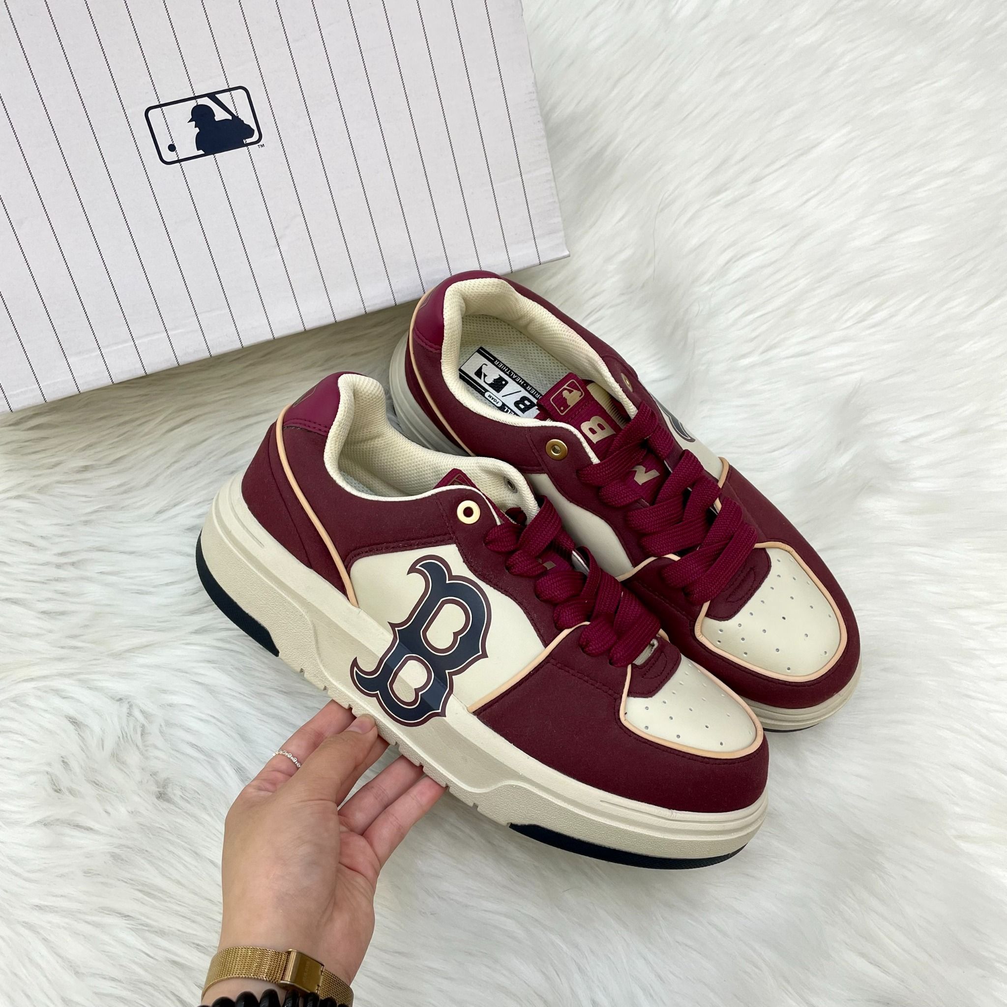 1475 - HÀNG CHÍNH HÃNG - GIÀY MLB CHUNKY LINER BASIC SD BOSTON RED SOX - ĐỎ - CODE: 3ASXCLS3N-43WIS