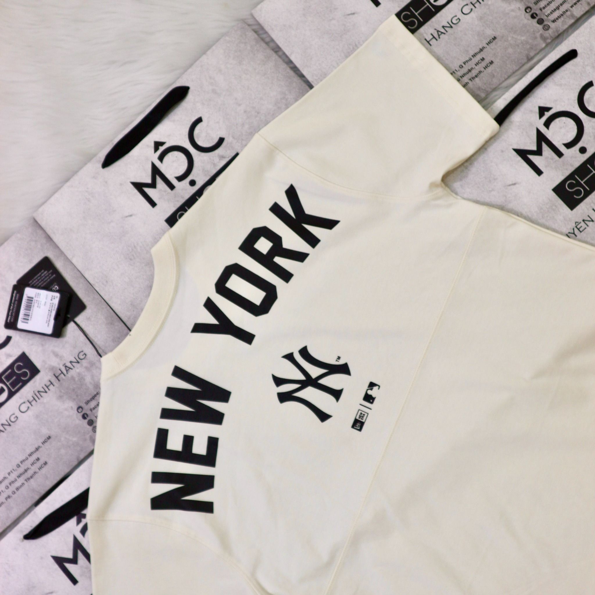 1478 - HÀNG CHÍNH HÃNG - ÁO NEW ERA - NY APPAREL - KEM - CODE: 13516729