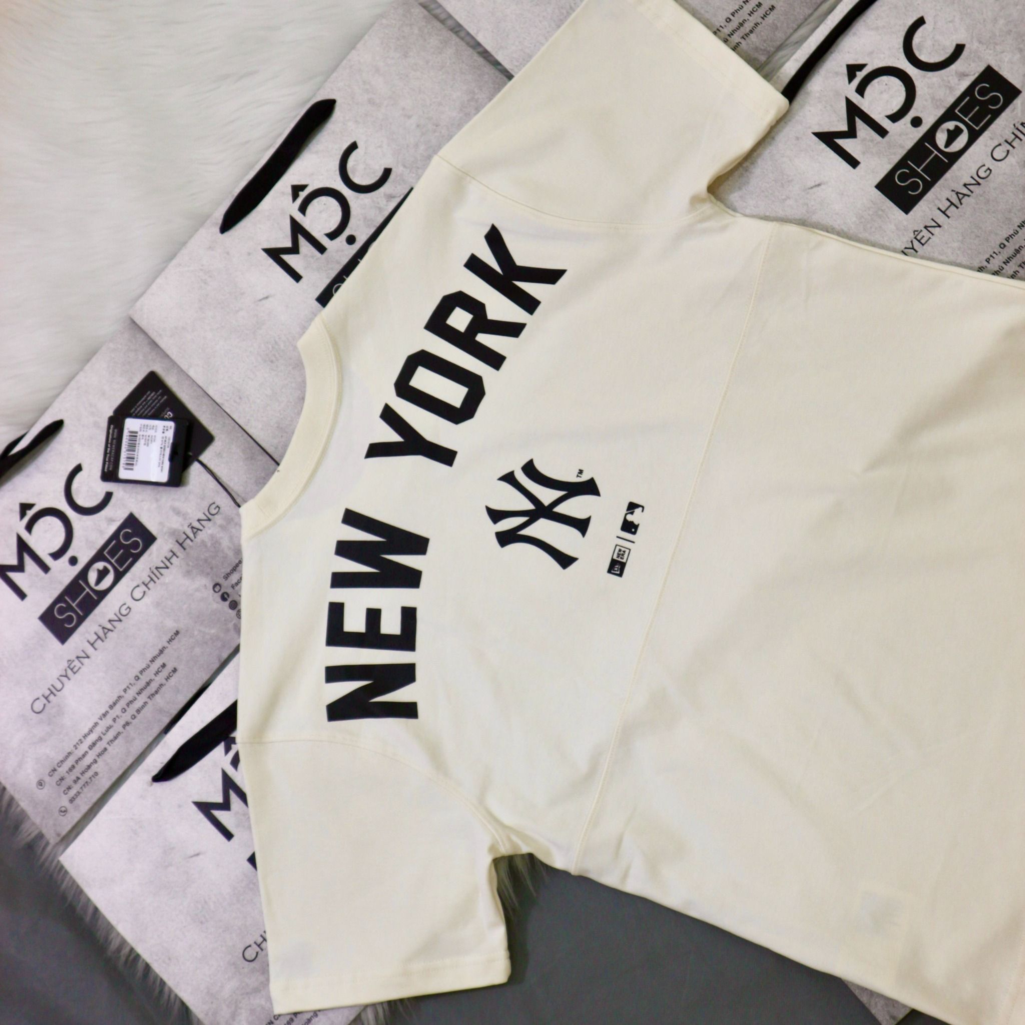 1478 - HÀNG CHÍNH HÃNG - ÁO NEW ERA - NY APPAREL - KEM - CODE: 13516729