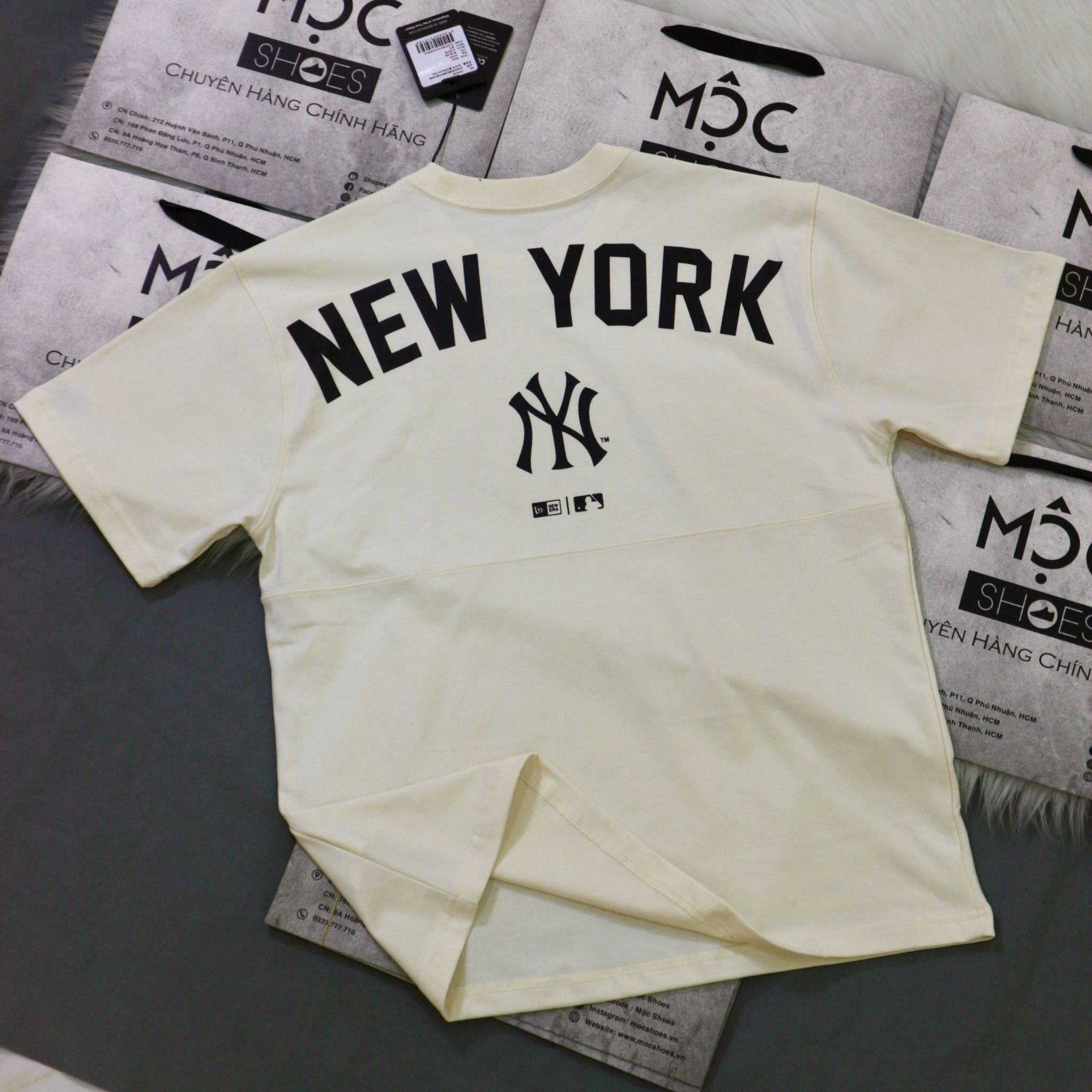 1478 - HÀNG CHÍNH HÃNG - ÁO NEW ERA - NY APPAREL - KEM - CODE: 13516729