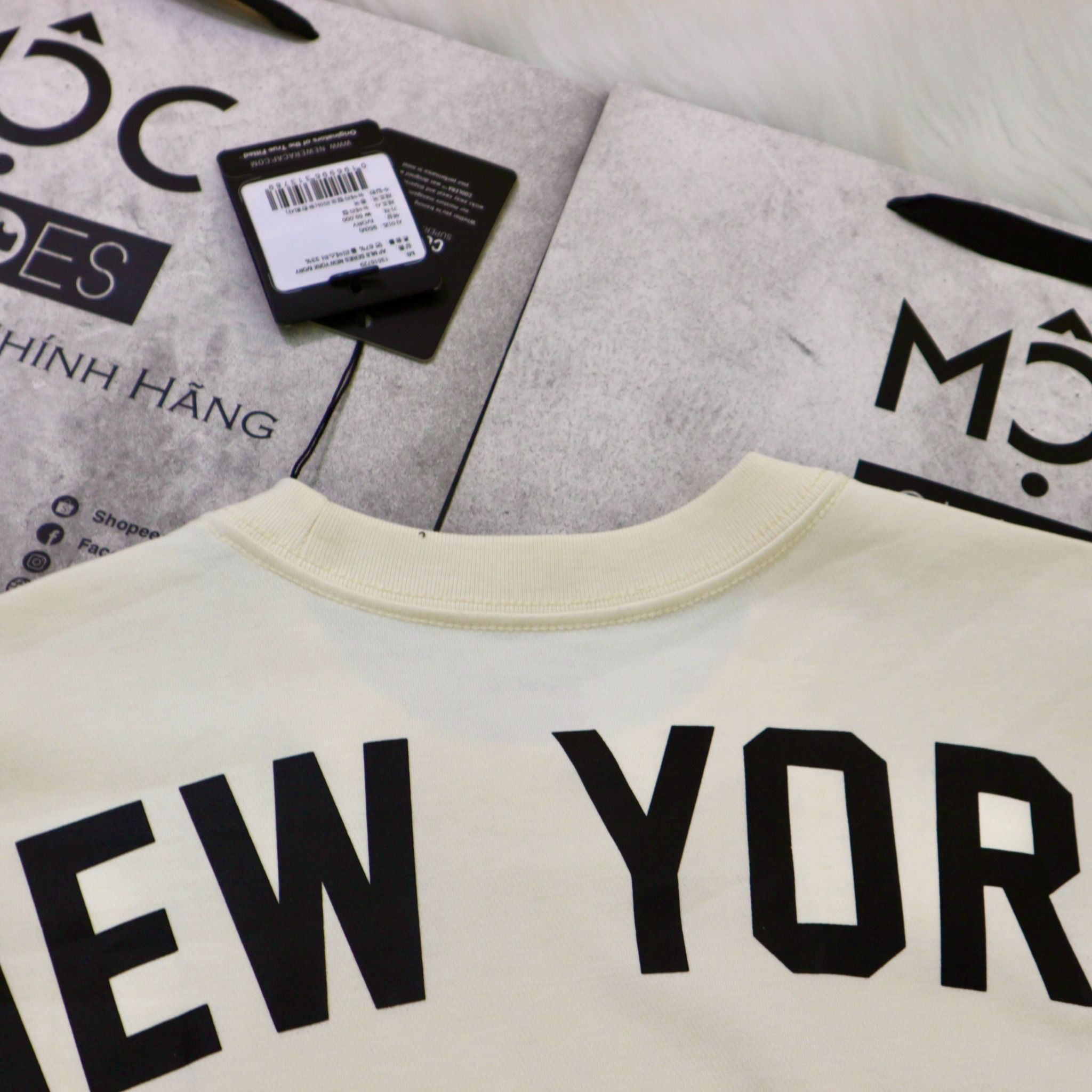 1478 - HÀNG CHÍNH HÃNG - ÁO NEW ERA - NY APPAREL - KEM - CODE: 13516729