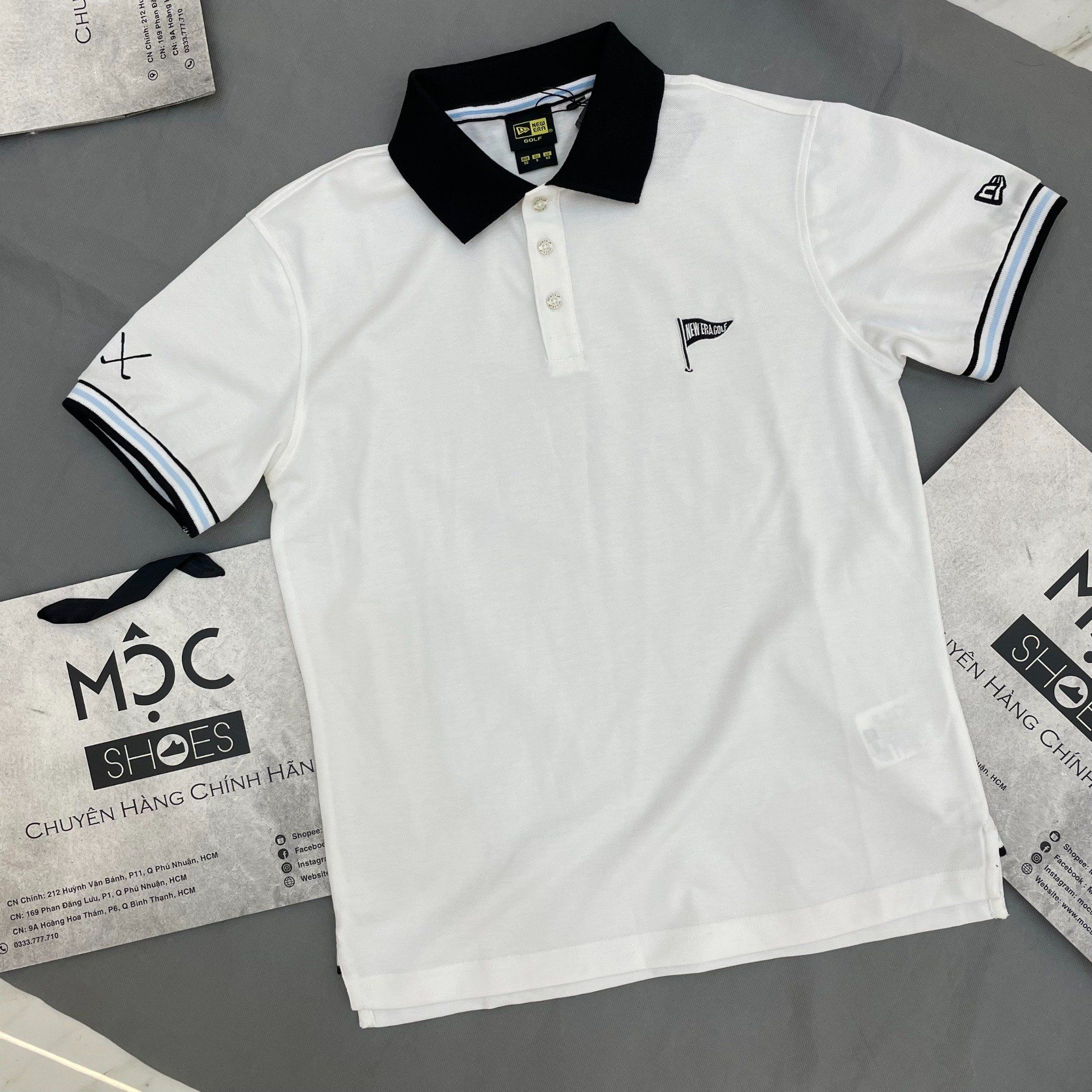  1479 - HÀNG CHÍNH HÃNG - ÁO NEW ERA - POLO GOLF *LÁ CỜ* - TRẮNG - CODE: 13679611 