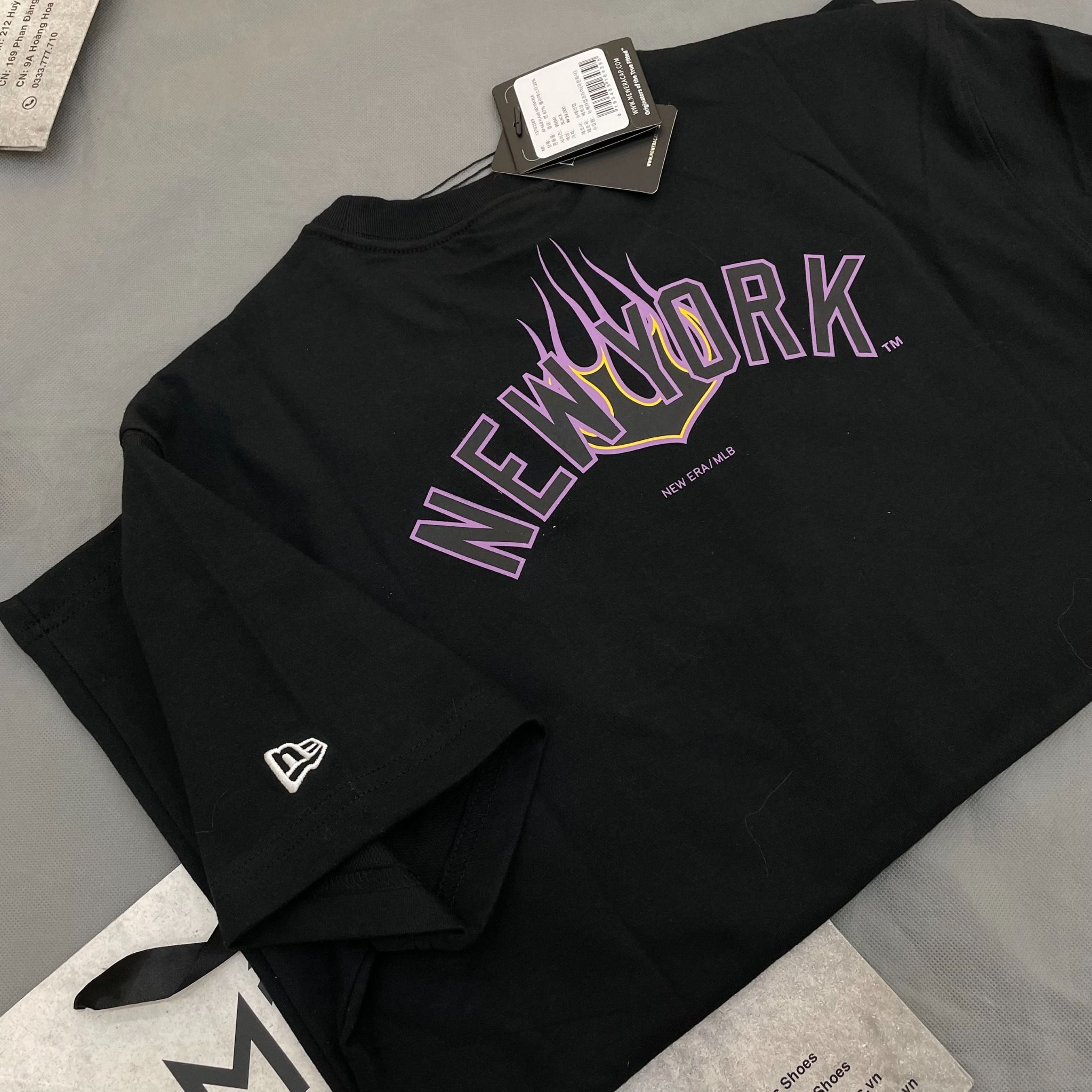 1482 - HÀNG CHÍNH HÃNG - ÁO NEW ERA - NY (NEW YORK) NGỌN LỬA TÍM - CODE: 13702569