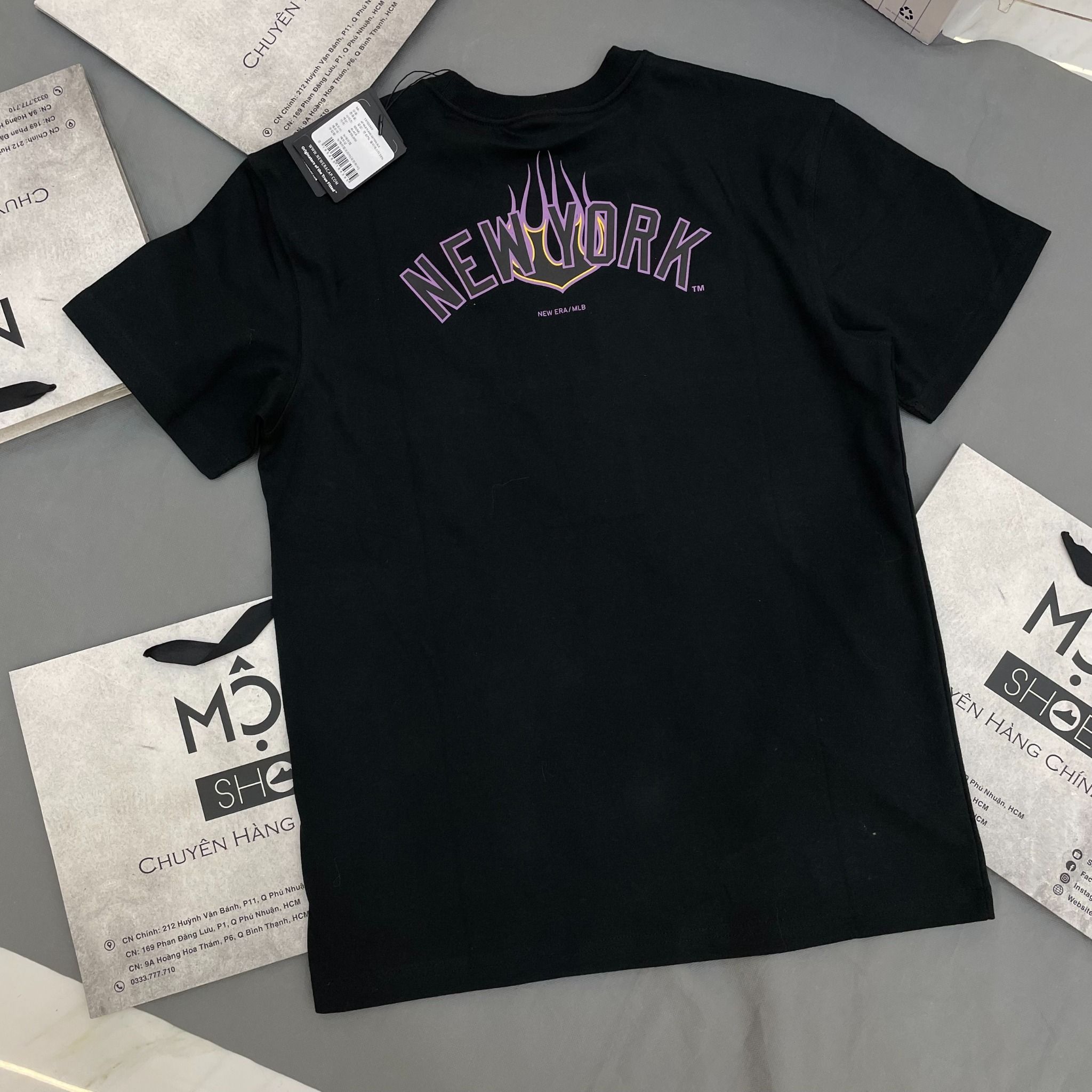 1482 - HÀNG CHÍNH HÃNG - ÁO NEW ERA - NY (NEW YORK) NGỌN LỬA TÍM - CODE: 13702569