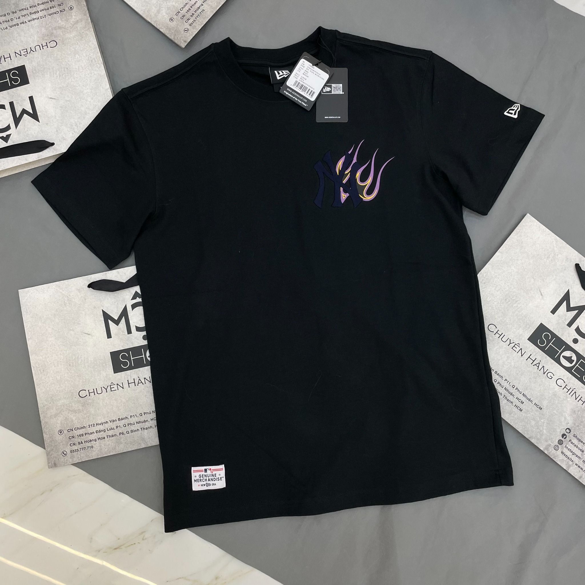 1482 - HÀNG CHÍNH HÃNG - ÁO NEW ERA - NY (NEW YORK) NGỌN LỬA TÍM - CODE: 13702569